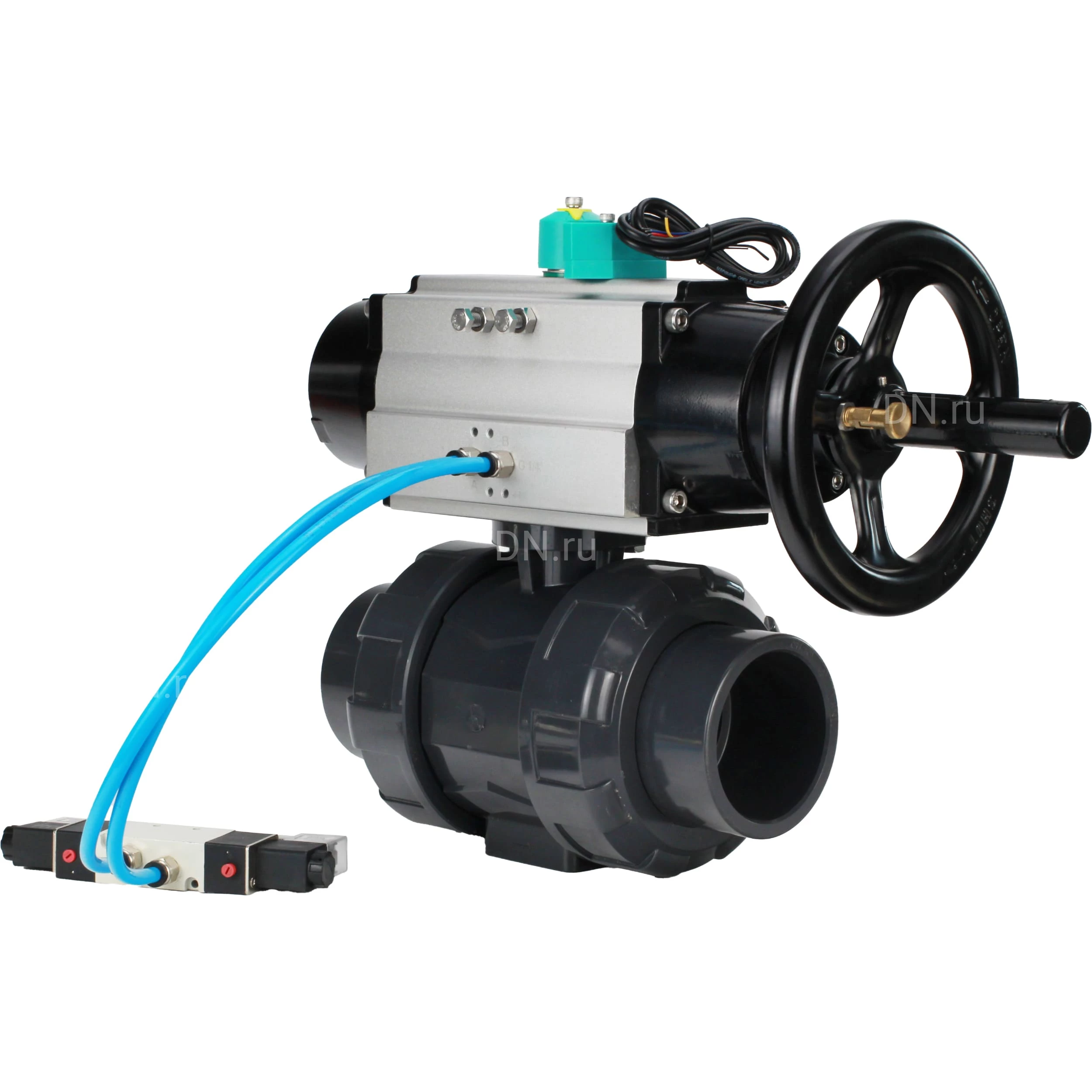 Изображение товара Кран шаровой DN.ru BV4242E-FP-GRM-ISO Дн50 Ру10 с пневмоприводом