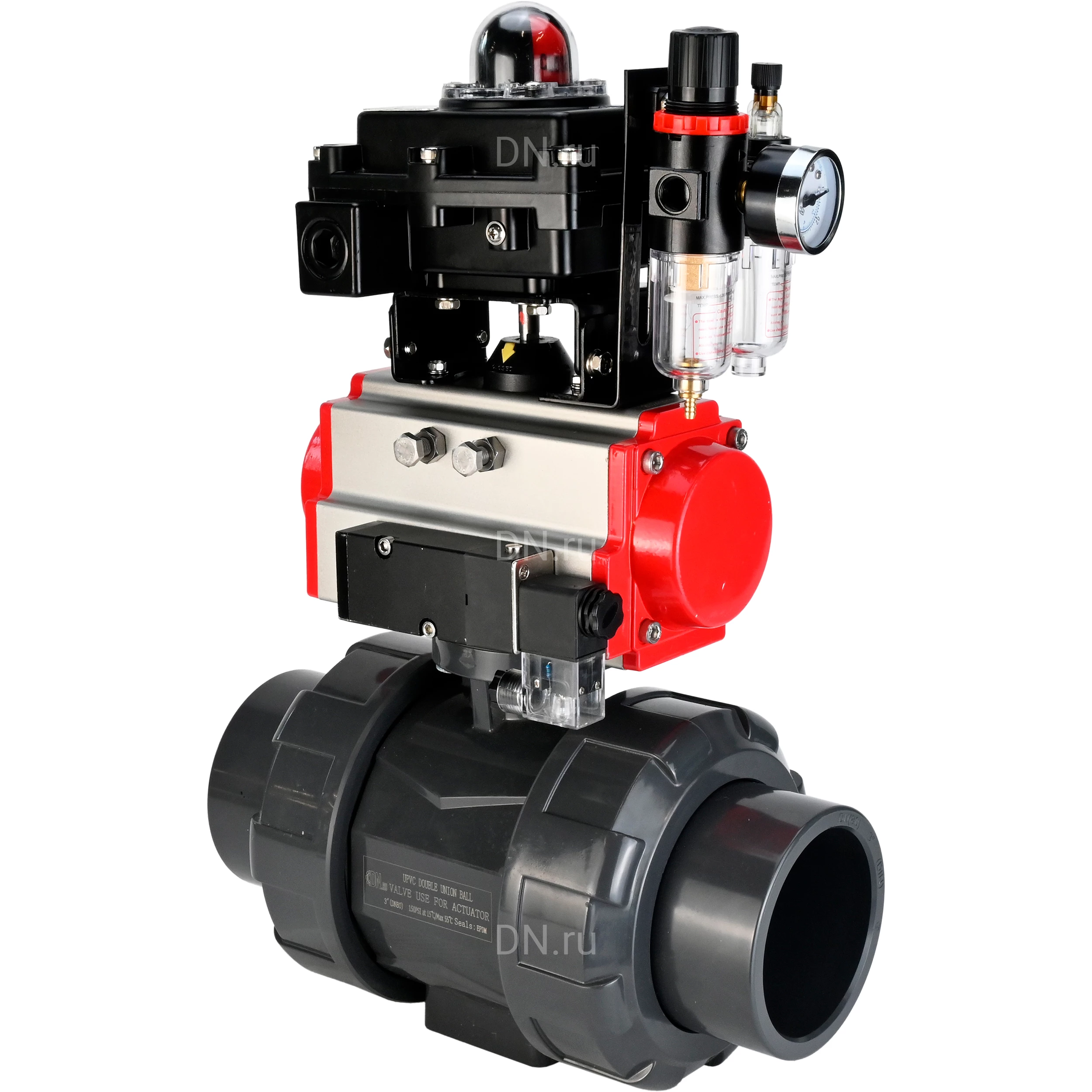 Изображение товара Кран шаровой DN.ru BV4242E-FP-GRM-ISO Дн50 Ру10 с пневмоприводом