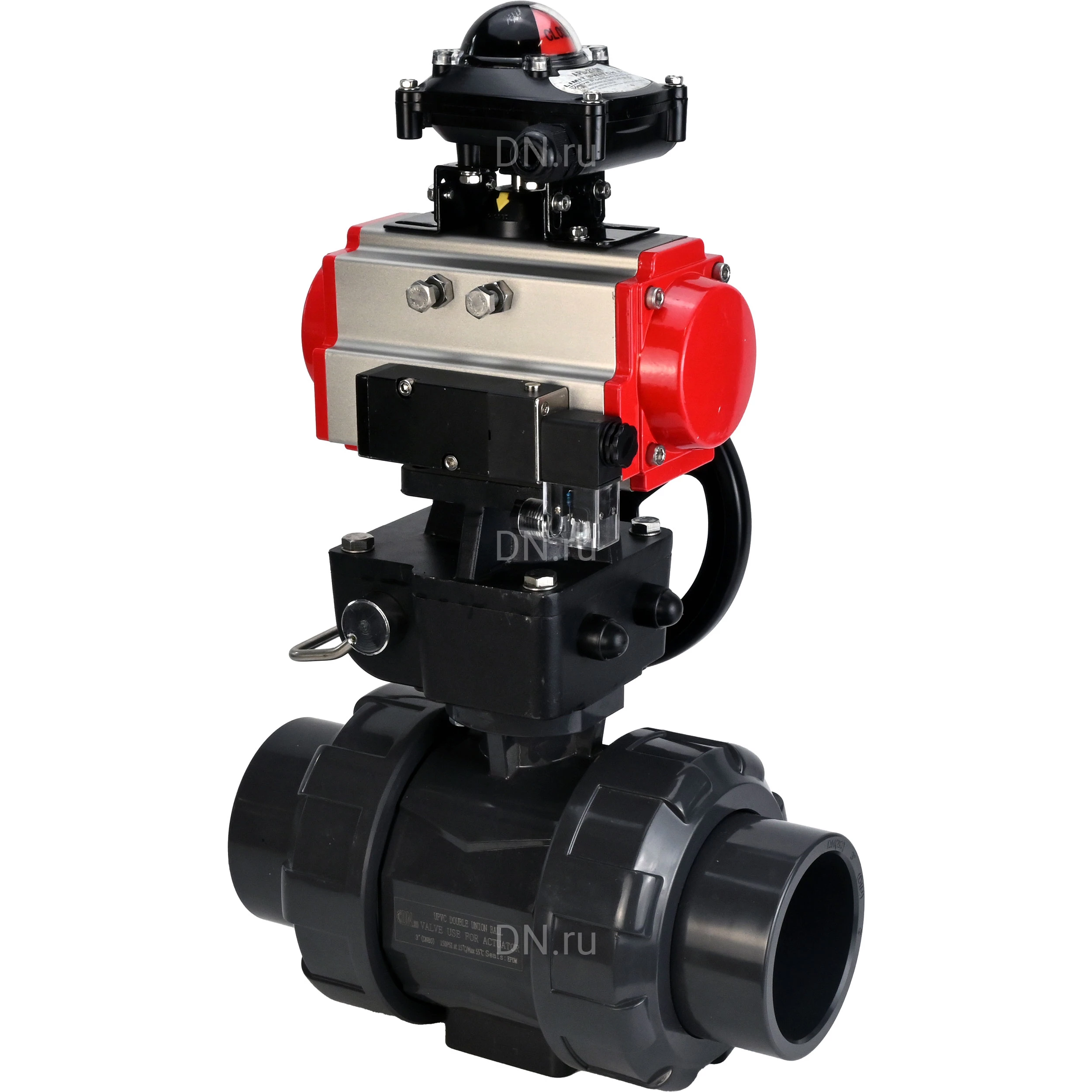 Изображение товара Кран шаровой DN.ru BV4242E-FP-GRM-ISO, DN100, пневмопривод, 10 бар