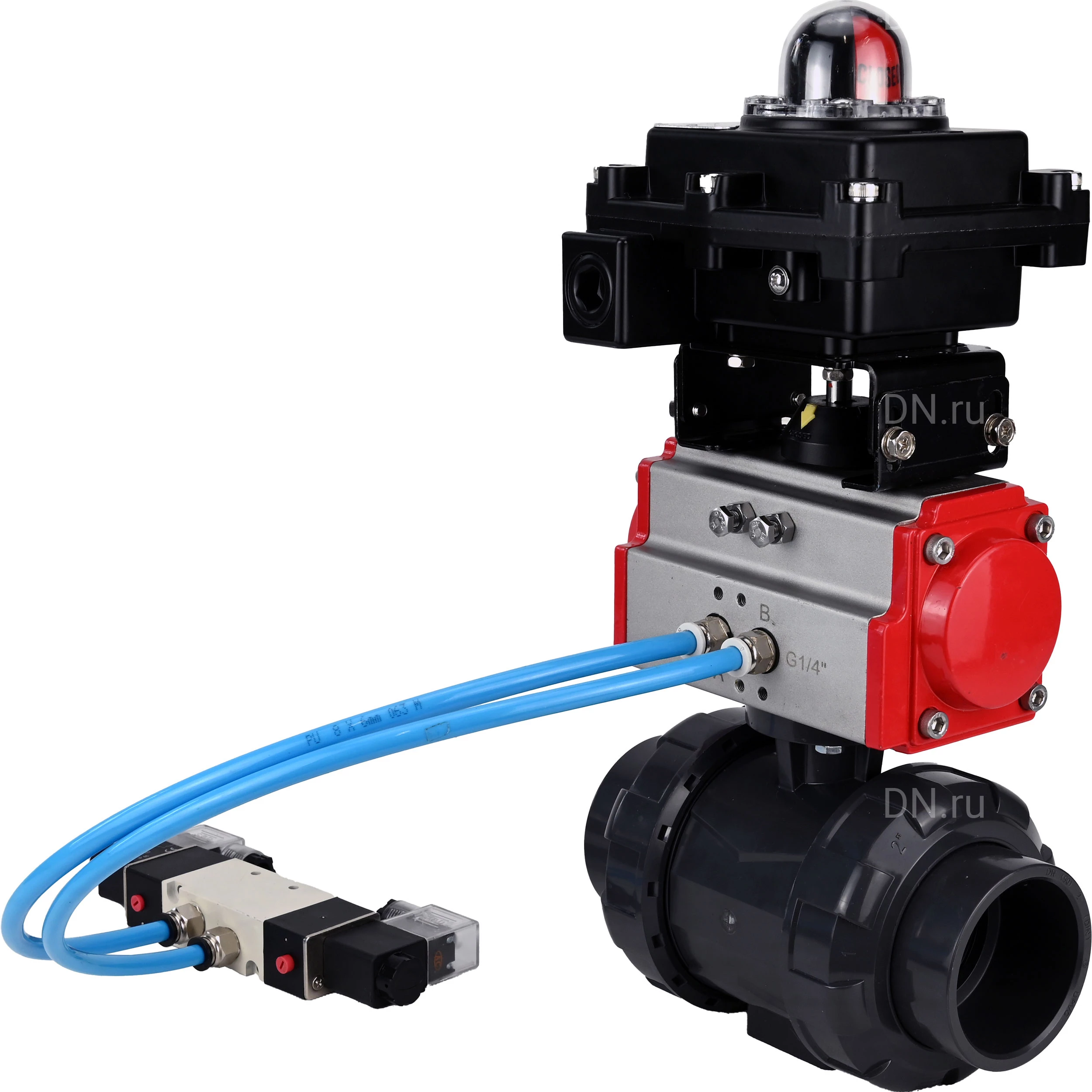 Изображение товара Кран шаровой DN.ru BV4242E-FP-GRM-ISO, DN100, Ру10, пневмопривод