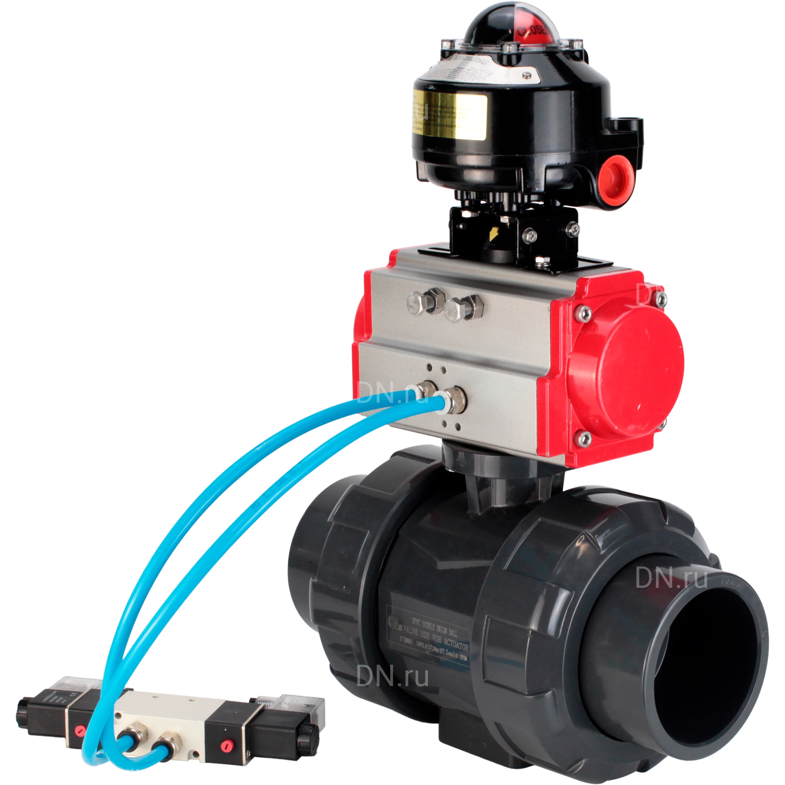 Изображение товара Кран шаровой DN.ru BV4242E-FP-GRM-ISO Дн25 Ру10 с пневмоприводом