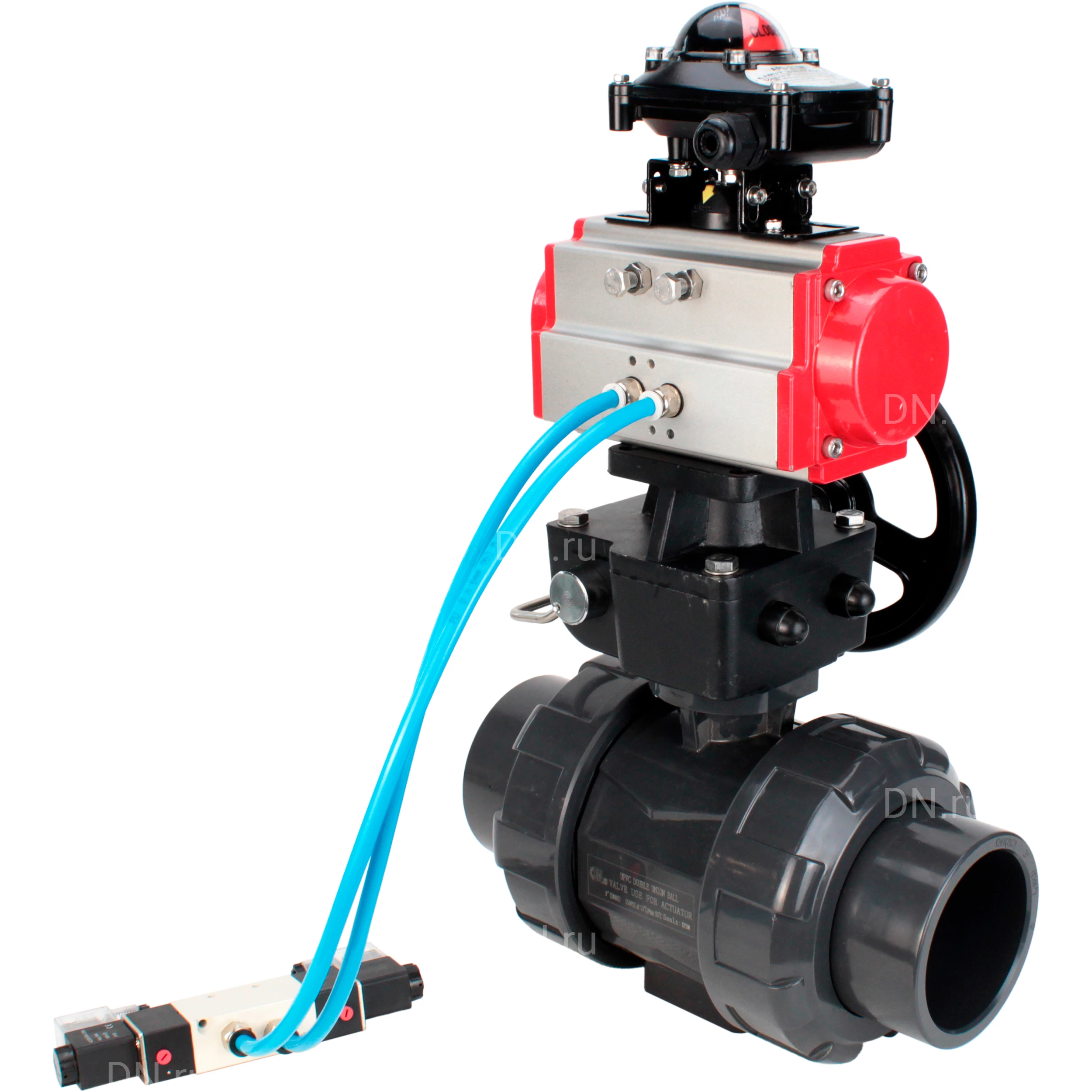 Изображение товара Кран шаровой DN.ru BV4242E-FP-GRM-ISO, DN100, Ру10 с пневмоприводом