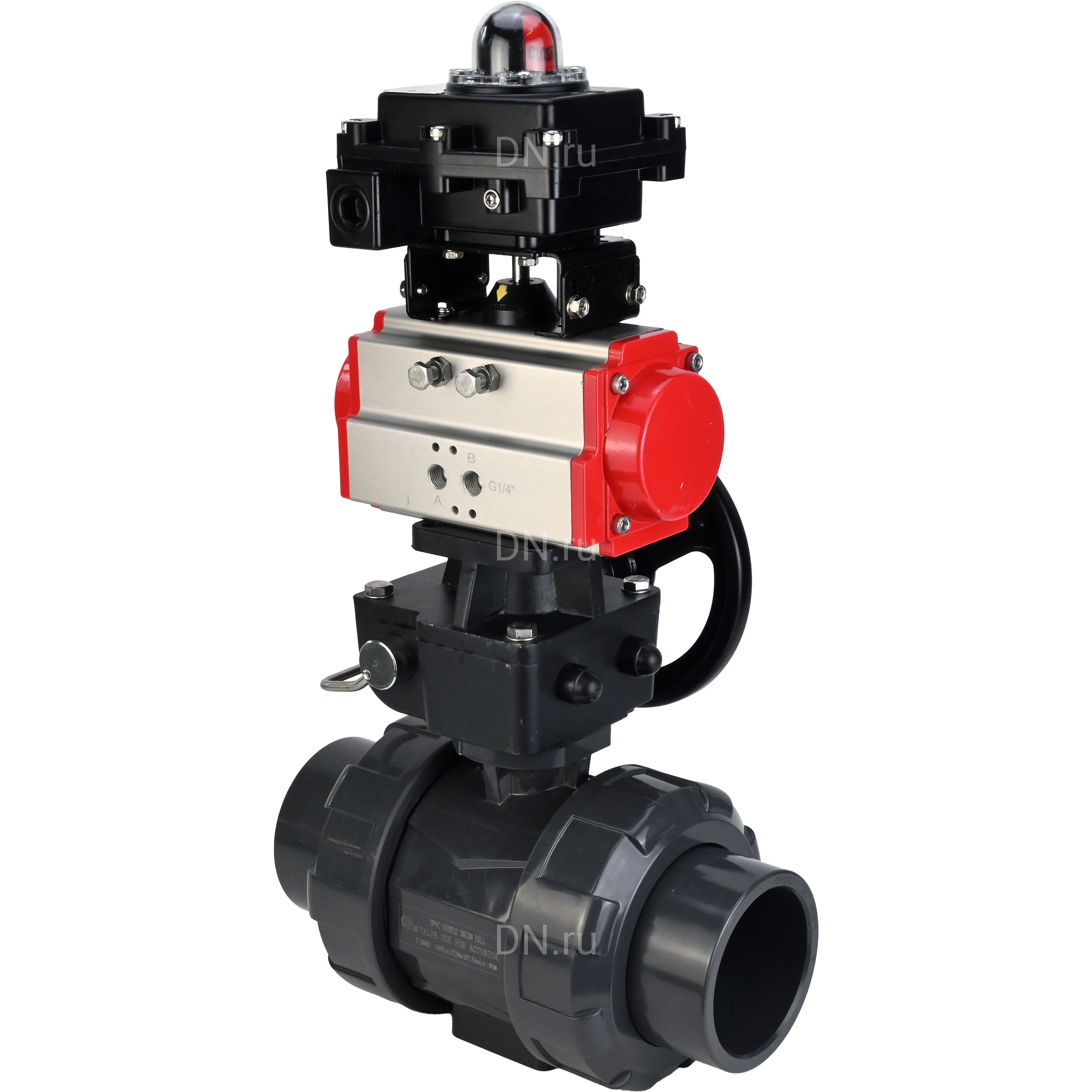 Изображение товара Кран шаровой DN.ru BV4242E-FP-GRM-ISO DN65 Ру10 с пневмоприводом