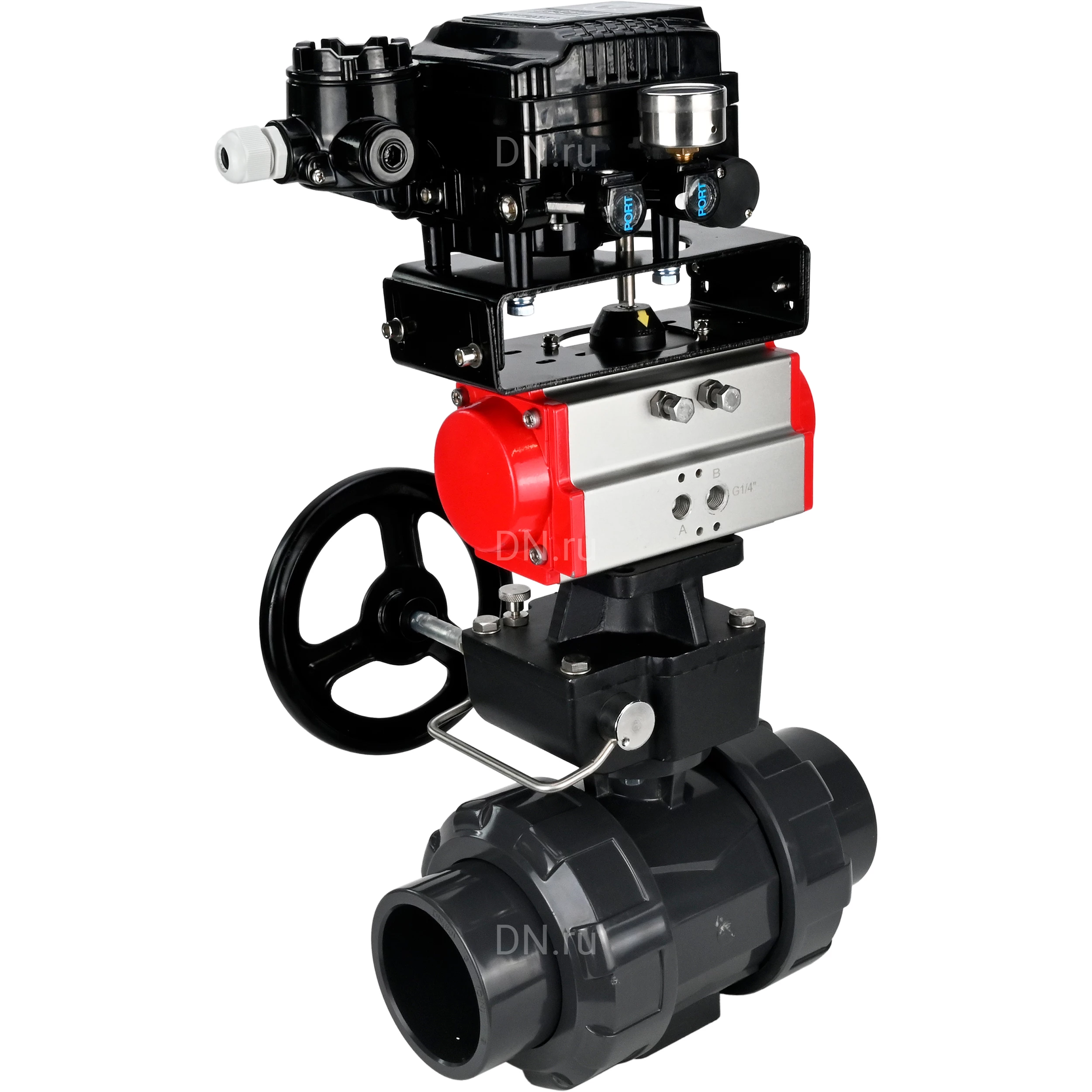 Изображение товара Кран шаровой DN.ru BV4242E-FP-GRM-ISO 80 Ру10 с пневмоприводом