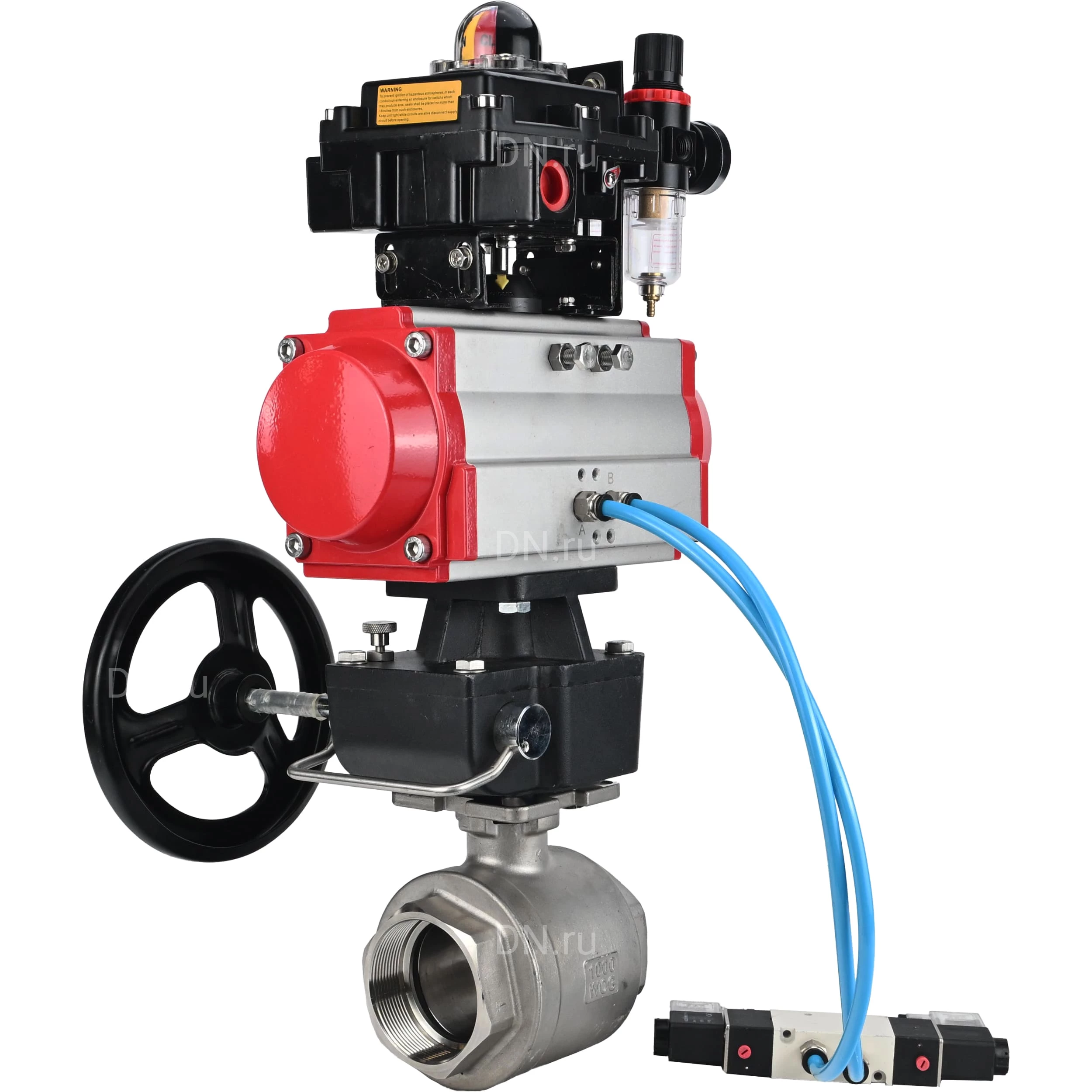 Изображение товара Кран шаровой BV3232P(2pc)-FP-T-ISO-H Ду25 Ру63 с пневмоприводом