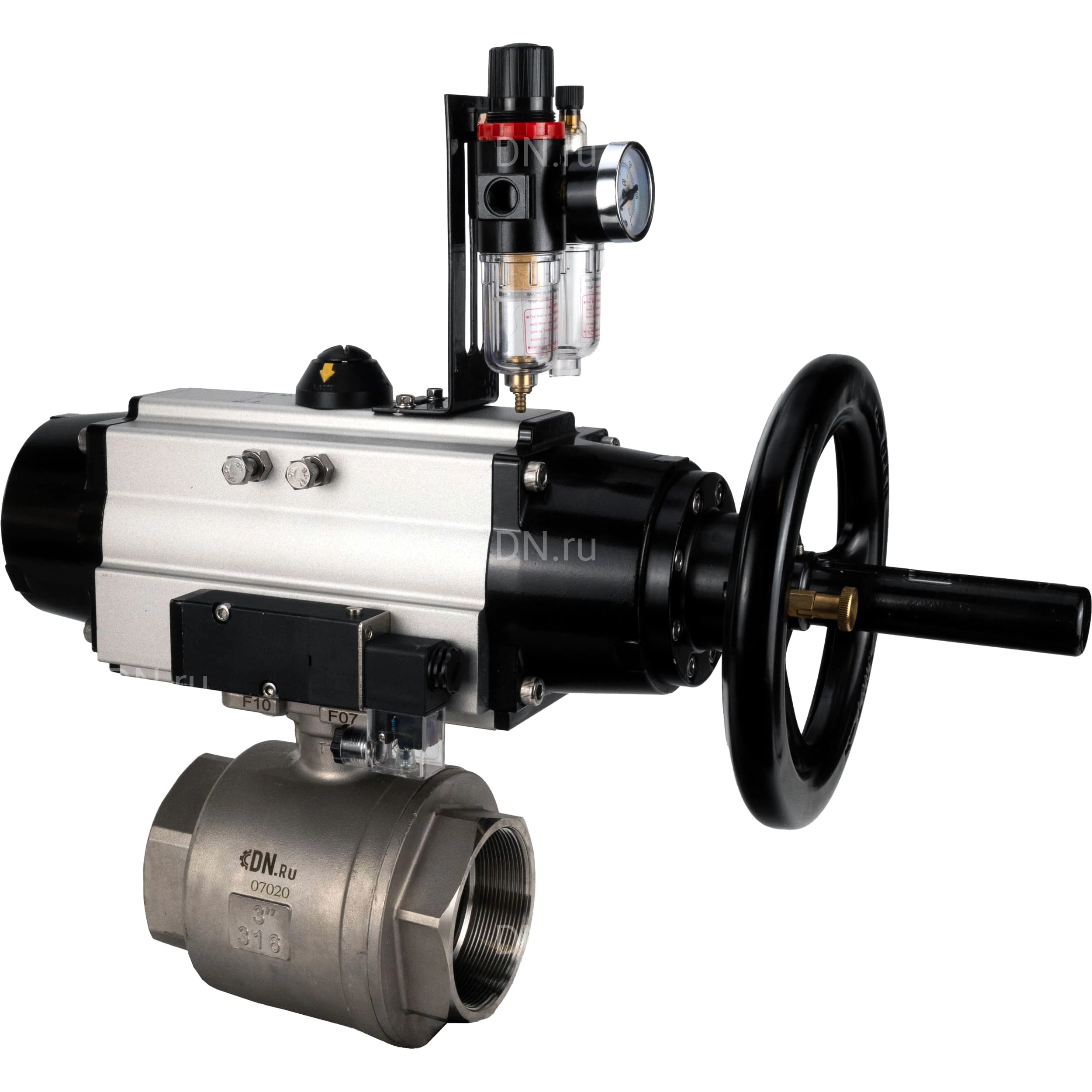 Изображение товара Кран шаровой DN ru BV3232P 2pc FP T ISO H Ду100 Ру40 полнопроходной двухходовой SS316