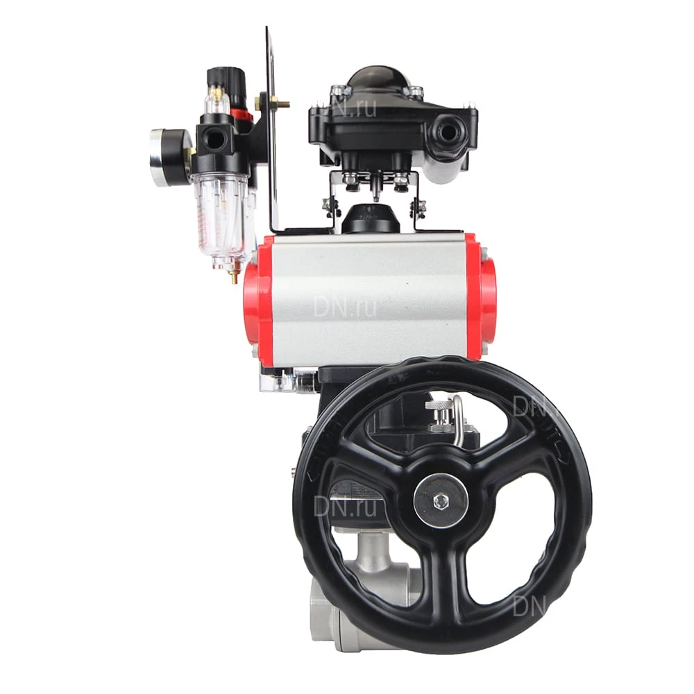 Изображение товара Кран шаровой DN.ru BV3232P(2pc)-FP-T-ISO-H Ду50 с пневмоприводом