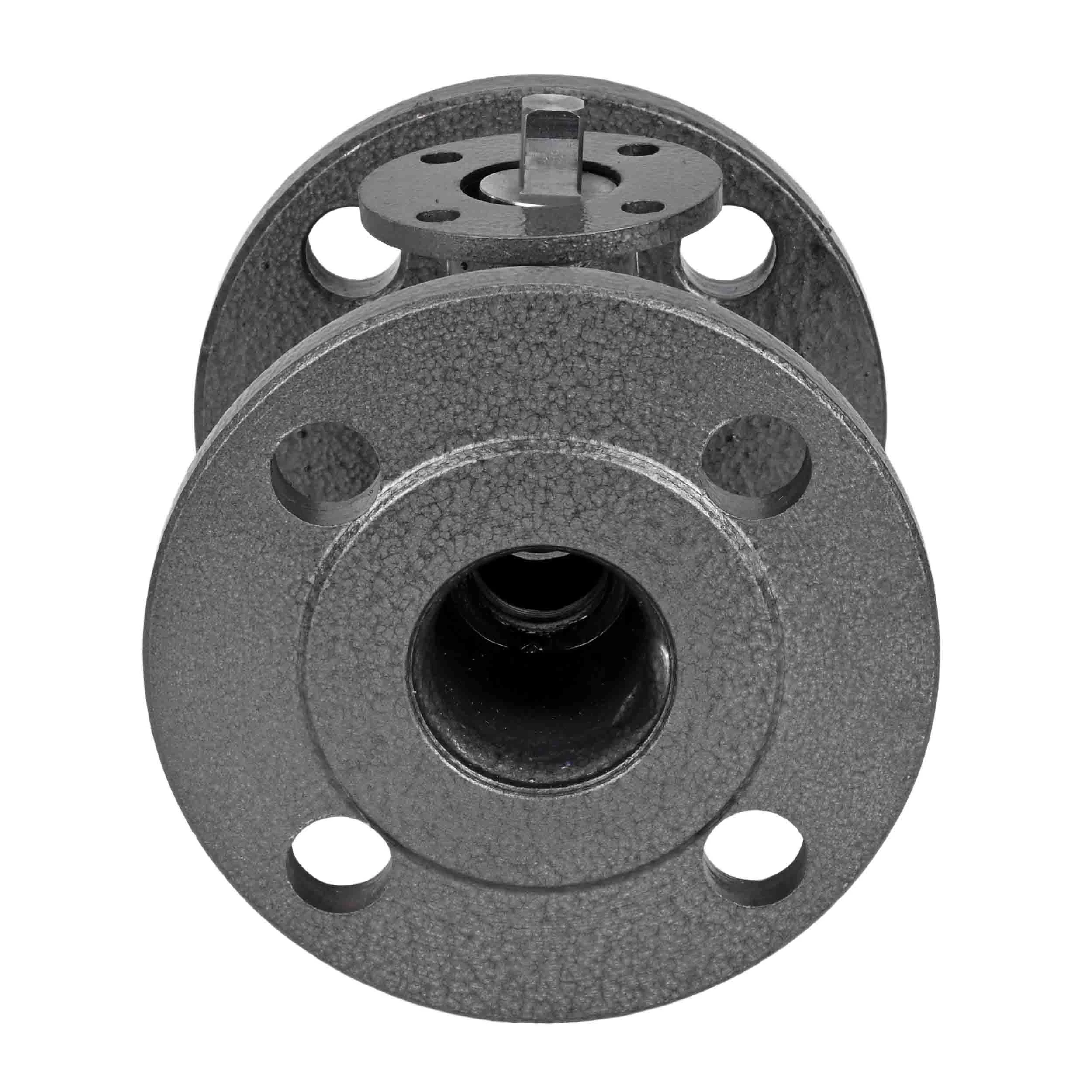 Изображение товара Кран шаровой ALSO КШ.Ф.Р.025.40-01 Ду25 Ру40 стандартнопроходной, двухходовой, углеродистая сталь 20, уплотнение - PTFE, фланцевый, под редуктор/привод