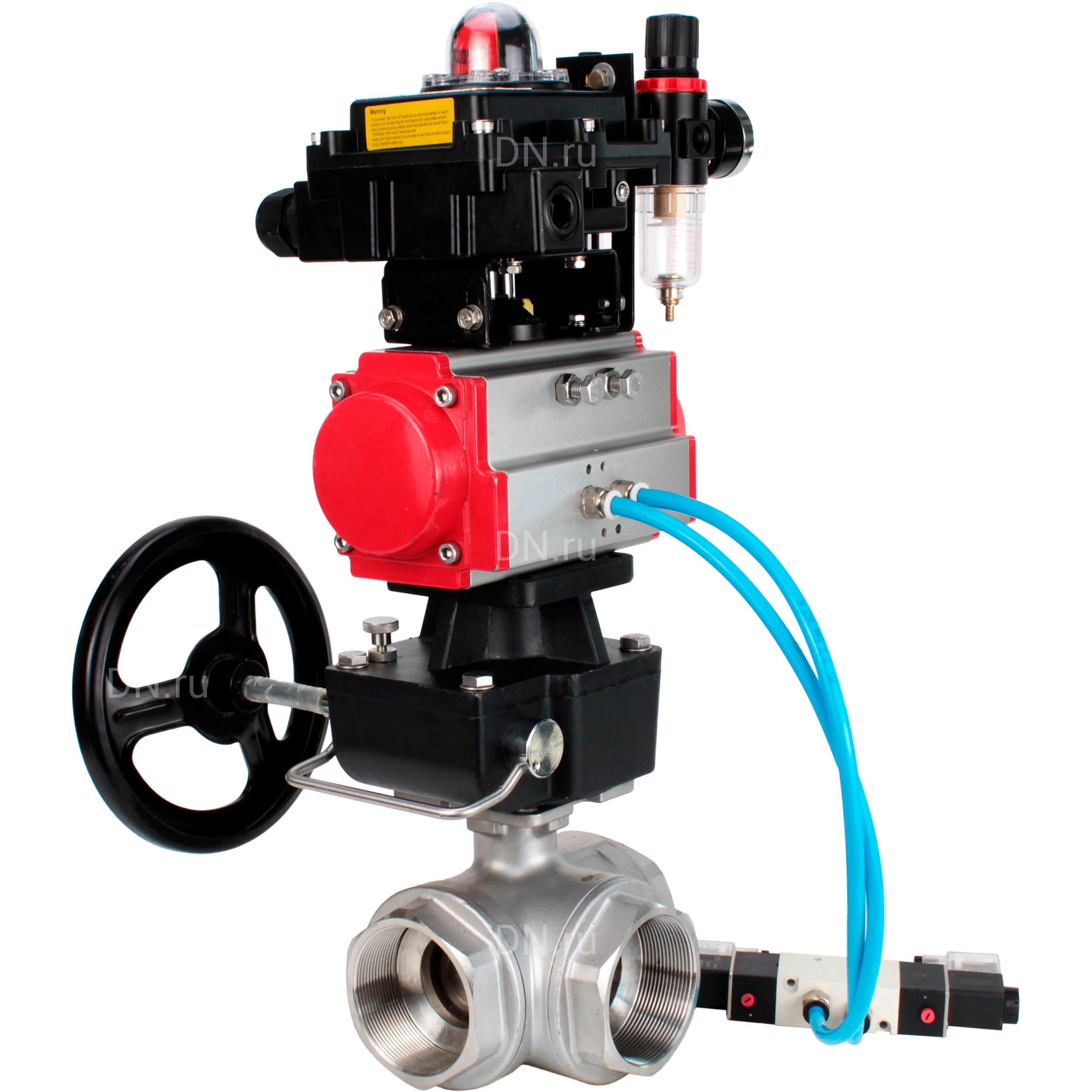 Изображение товара Кран шаровой DN.ru BV3232P(4pc)-SP-3WL-T-ISO-H Ду65 Ру40