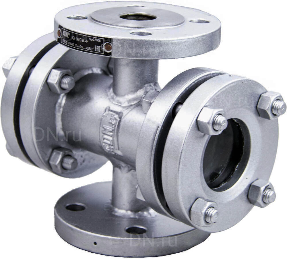 Изображение товара Стекло смотровое DN.ru SG2-34G-F тип В ГОСТ 21836-2021 Ду25 Ру40, углеродистая сталь, фланцевое