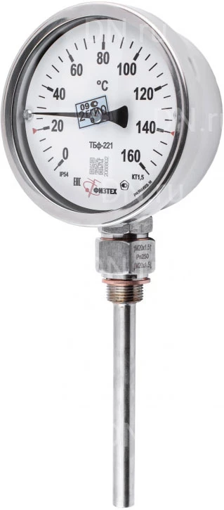 Изображение товара Термометр радиальный ФИЗТЕХ ТБф-221 160 мм -40-0-60°C IP54 Россия