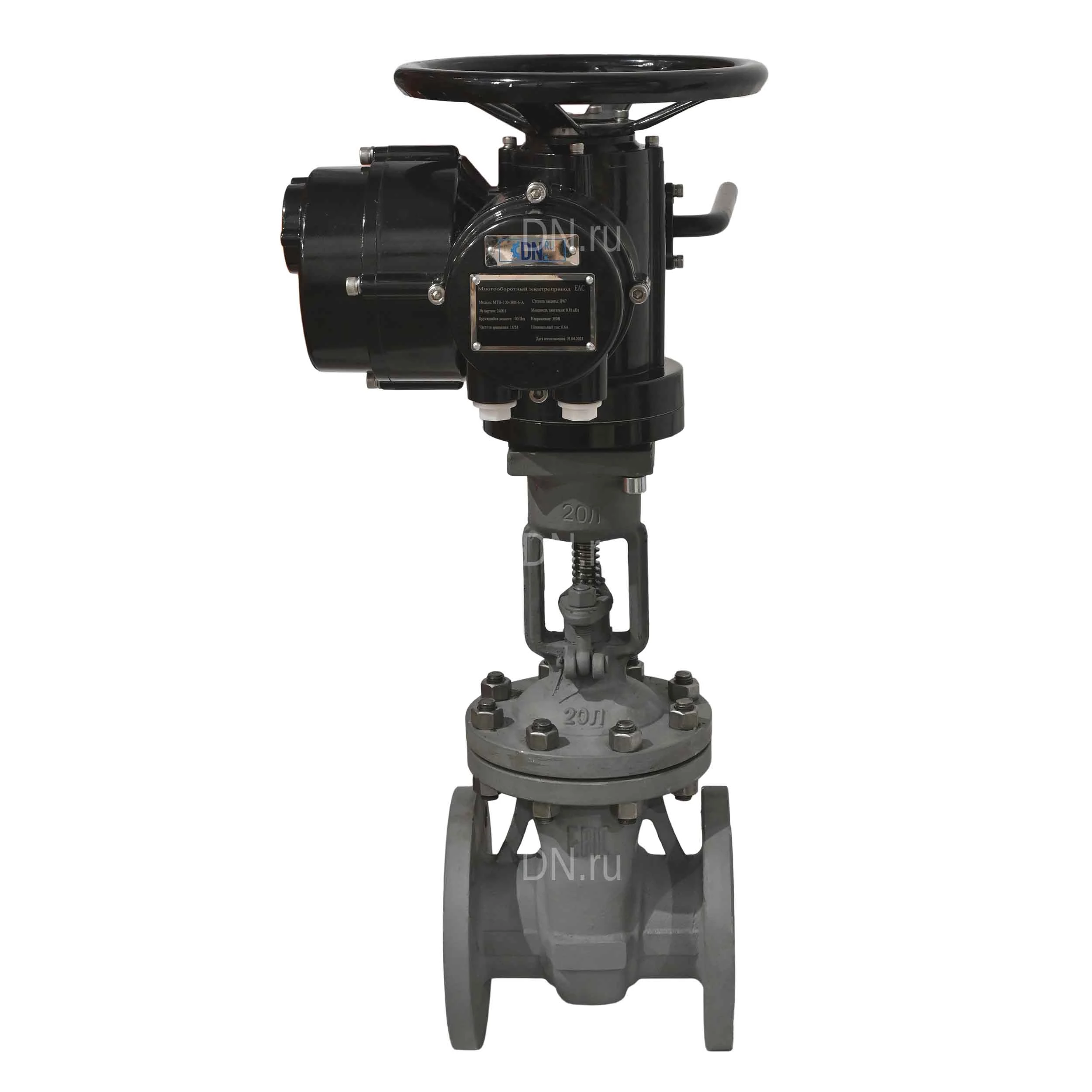 Изображение товара Задвижка клиновая 30с964нж DN.ru GVWR2134M-2W-F-ОСТ Ду150 электропривод 220В