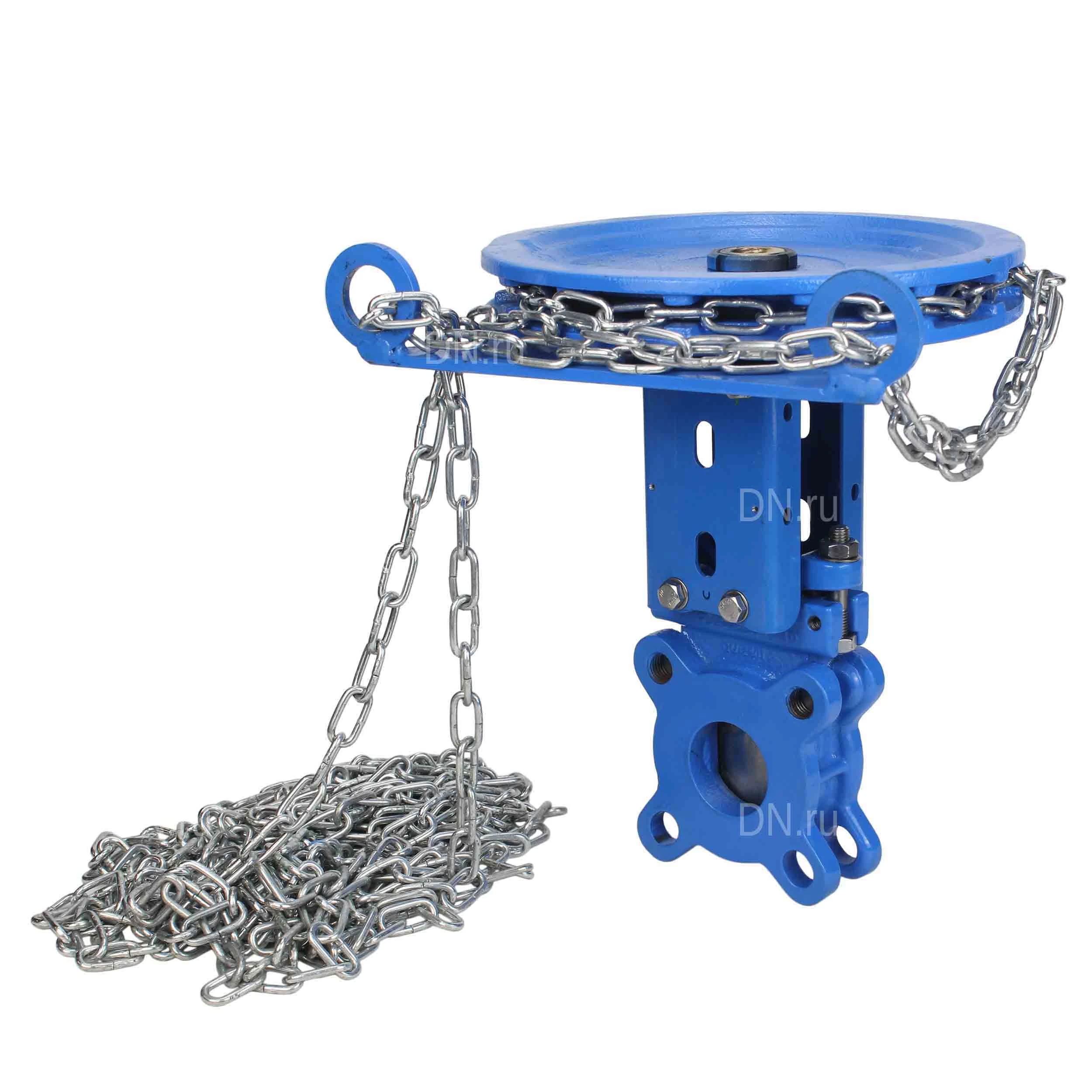 Изображение товара Задвижка шиберная DN.ru GVKR1331N-2W-Fb-CC Ду50 Ру16 чугун нержавеющая сталь управление штурвал