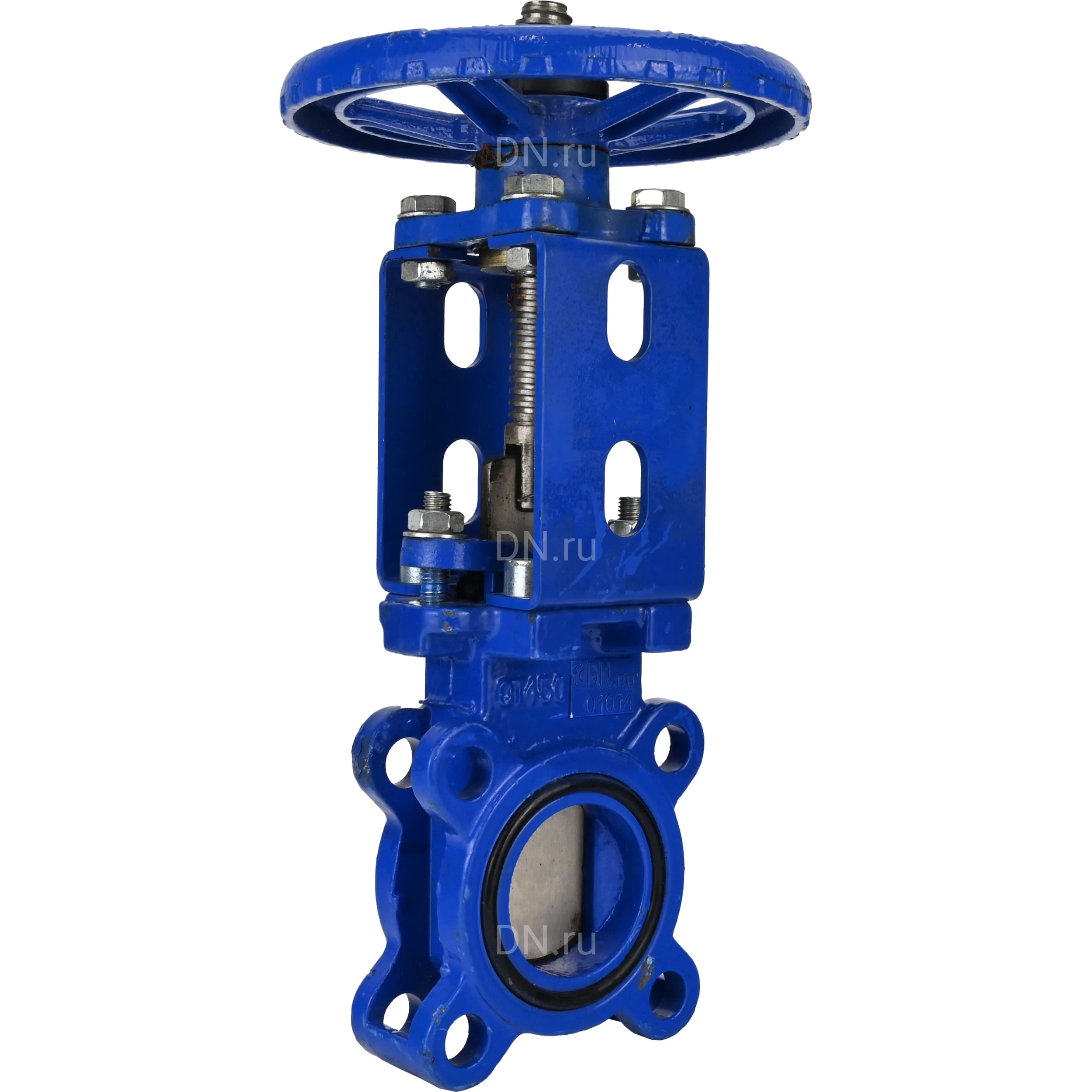 Изображение товара Задвижка шиберная DN.ru GVKR1331N-2W-Fb-S Ду125 Ру10 WENZ двусторонняя, межфланцевая, шпиндель - выдвижной, корпус - чугун GGG40, шибер - нержавеющая сталь 304, уплотнение - NBR, управление - штурвал