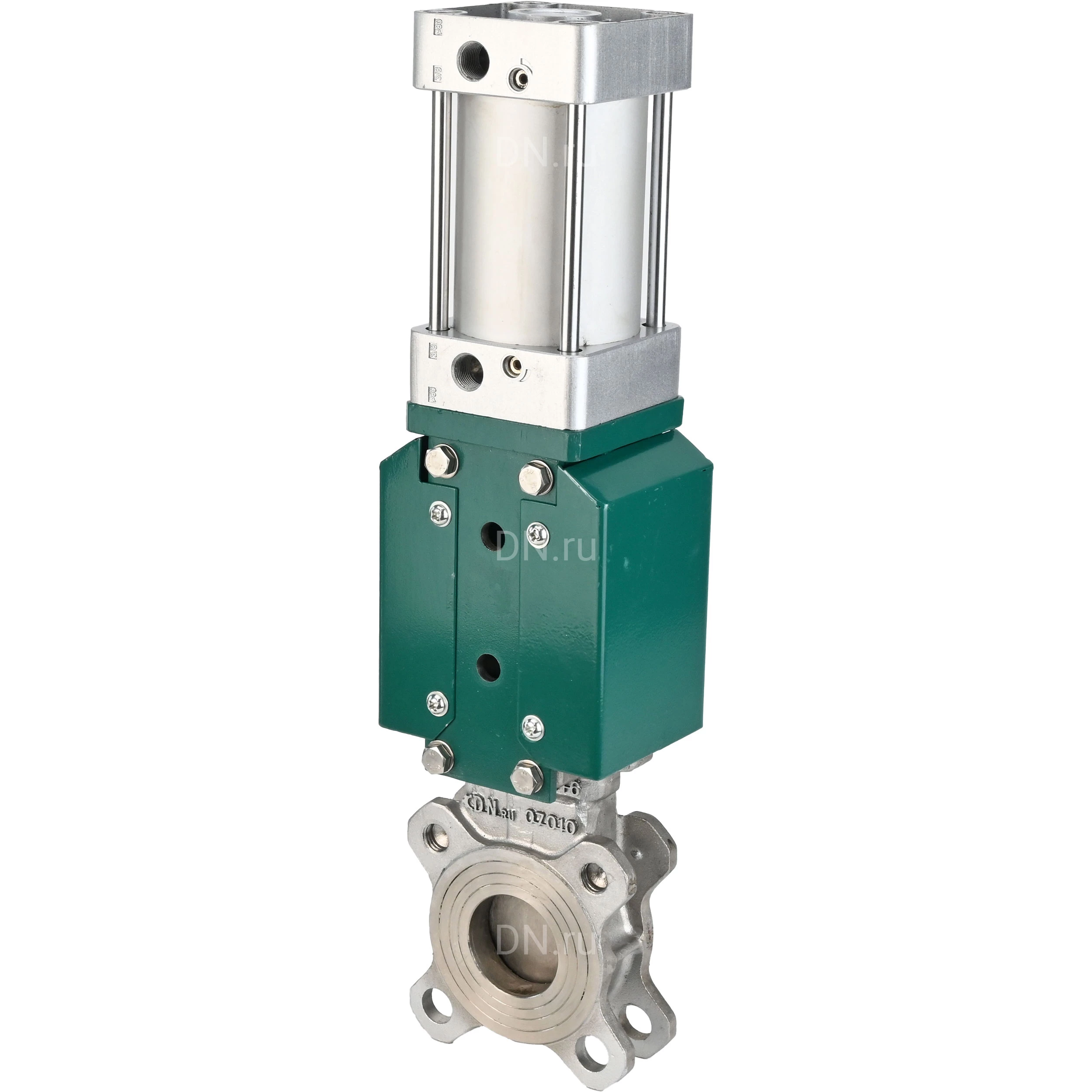 Изображение товара Задвижка шиберная DN.ru GVKR3131E-2W-Fb-2P Ду65 Ру16 пневмоуправляемая