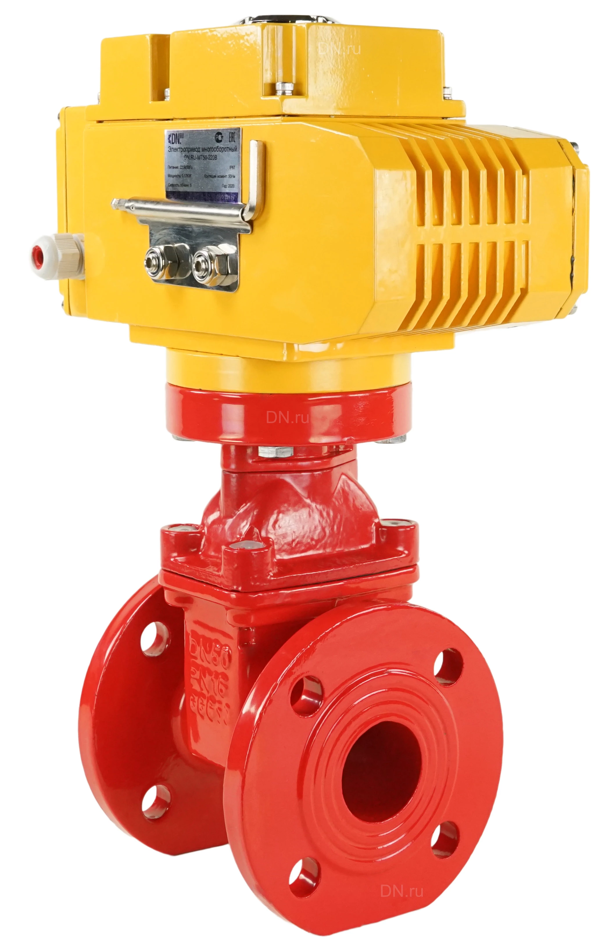 Изображение товара Задвижка клиновая DN.ru 30ч939р Ду50 с электроприводом IP67 Россия