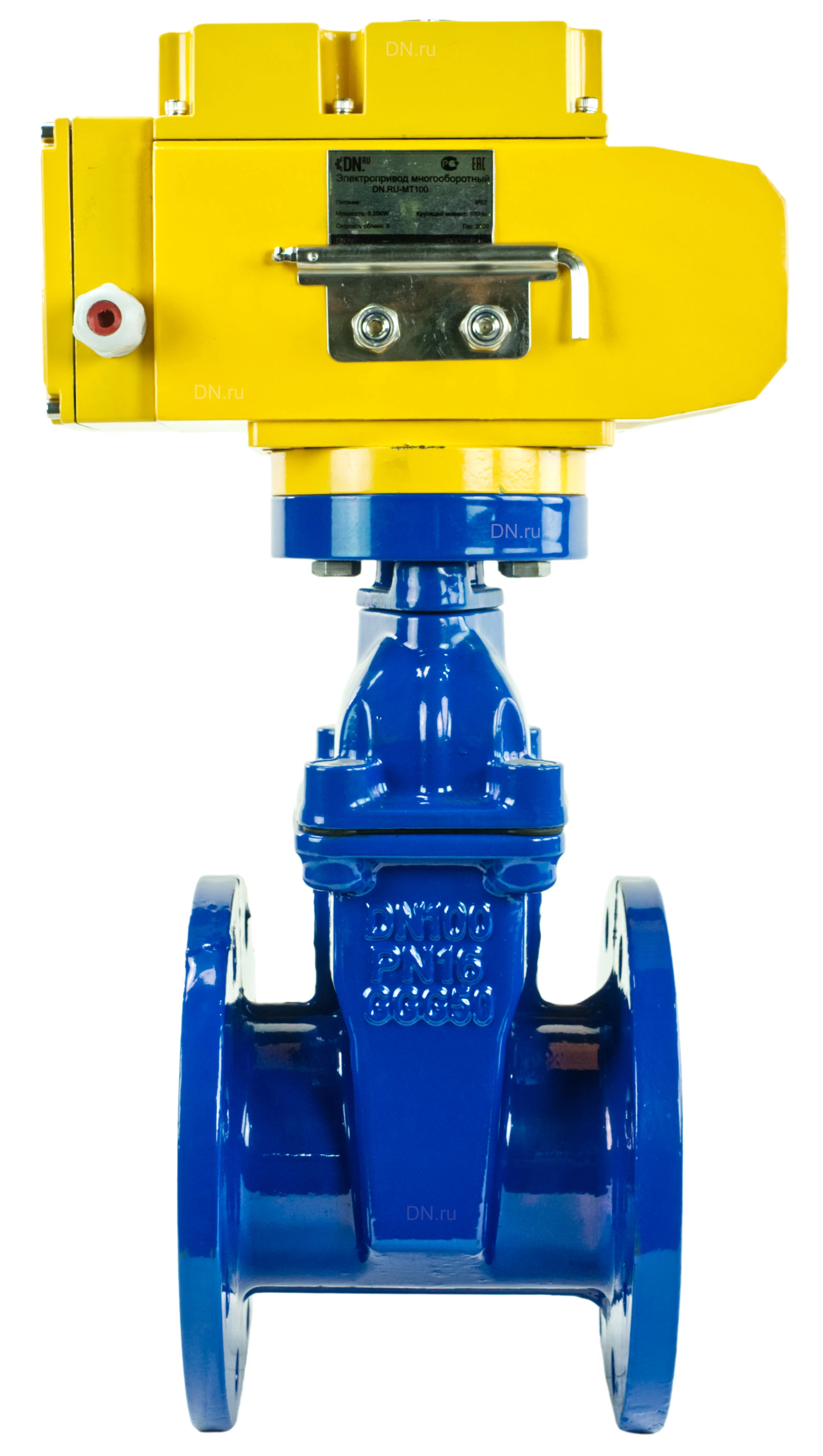 Изображение товара Задвижка клиновая DN.ru 30ч939р Ду100 электропривод с фланцем
