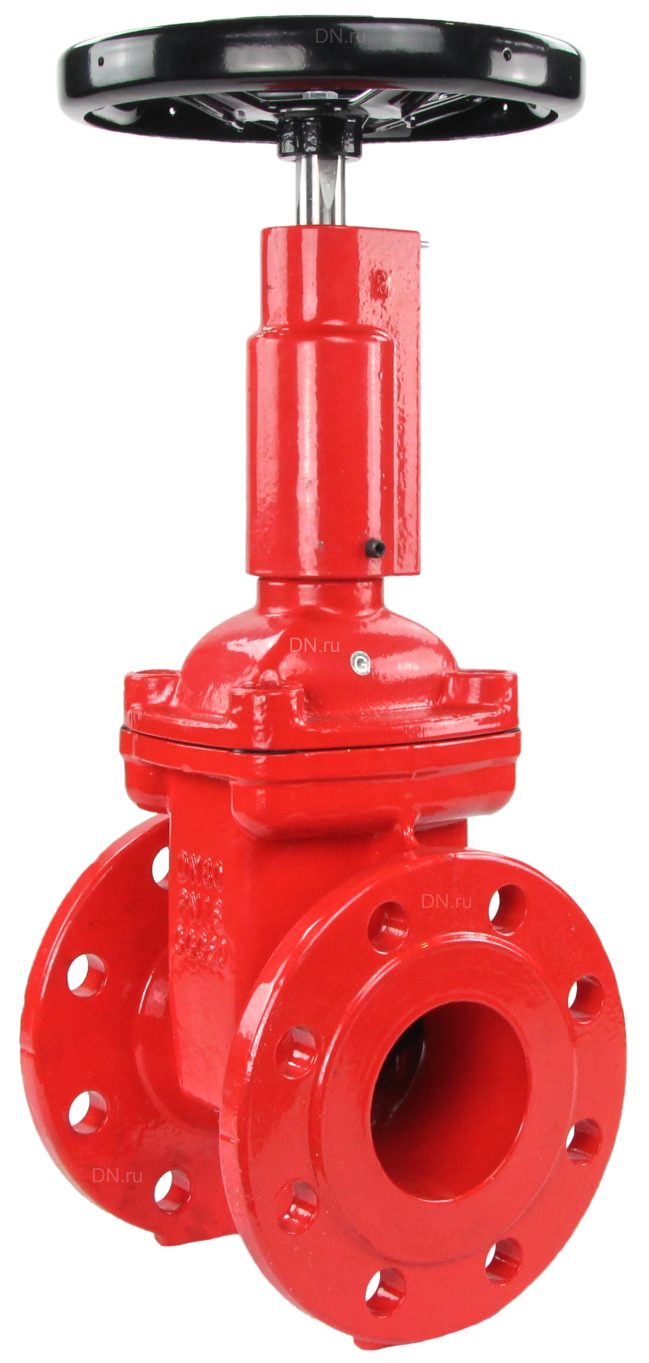 Изображение товара Задвижка клиновая Гранар KR14 Ду150 Ру16 фланцевая, клин - обрезиненный, шпиндель - выдвижной, корпус - чугун, уплотнение - EPDM, с визуальным индикатором положения, пожарная