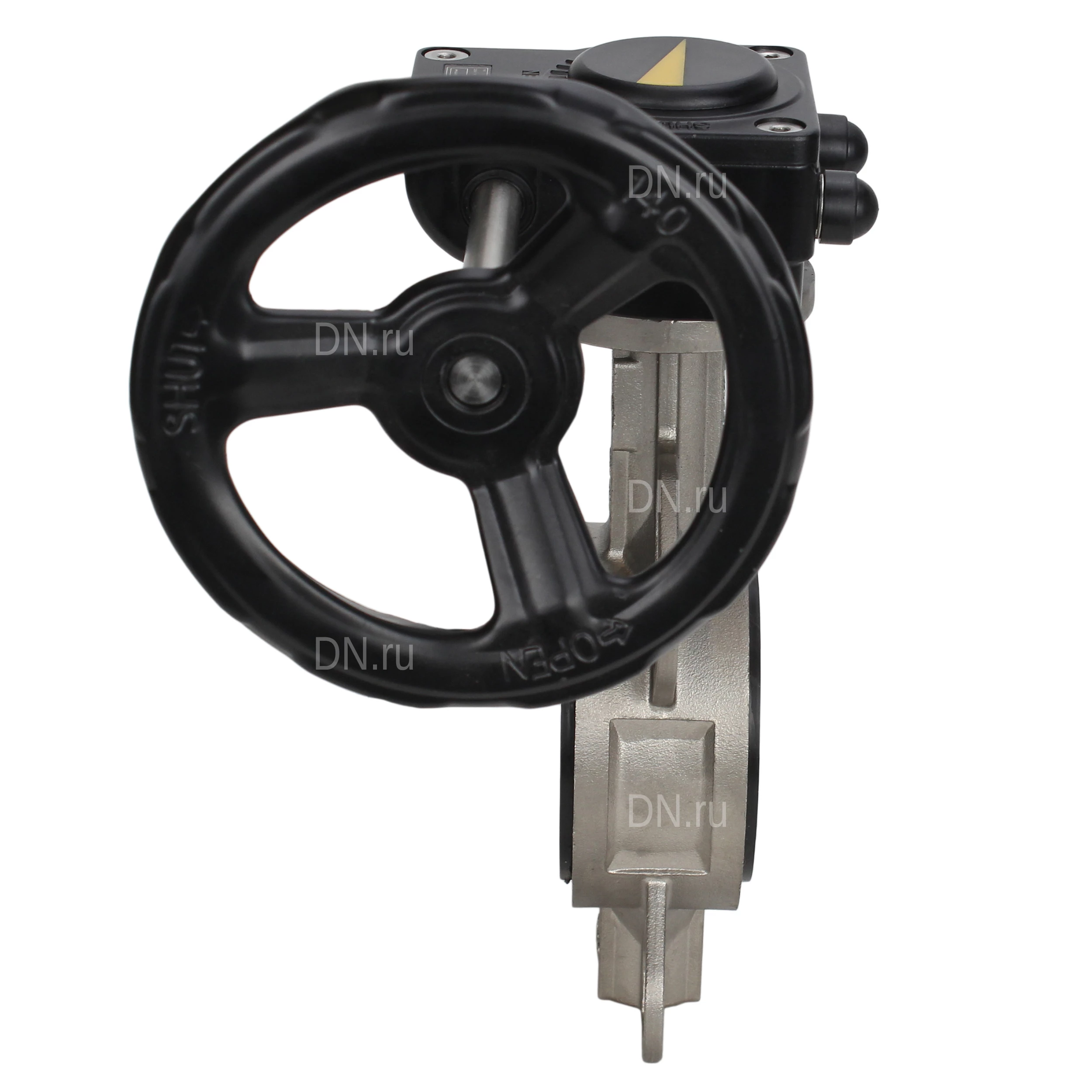 Изображение товара Затвор дисковый поворотный DN.ru WBV3232V-2W-Fb-H Ду300 Ру16 нержавеющая сталь