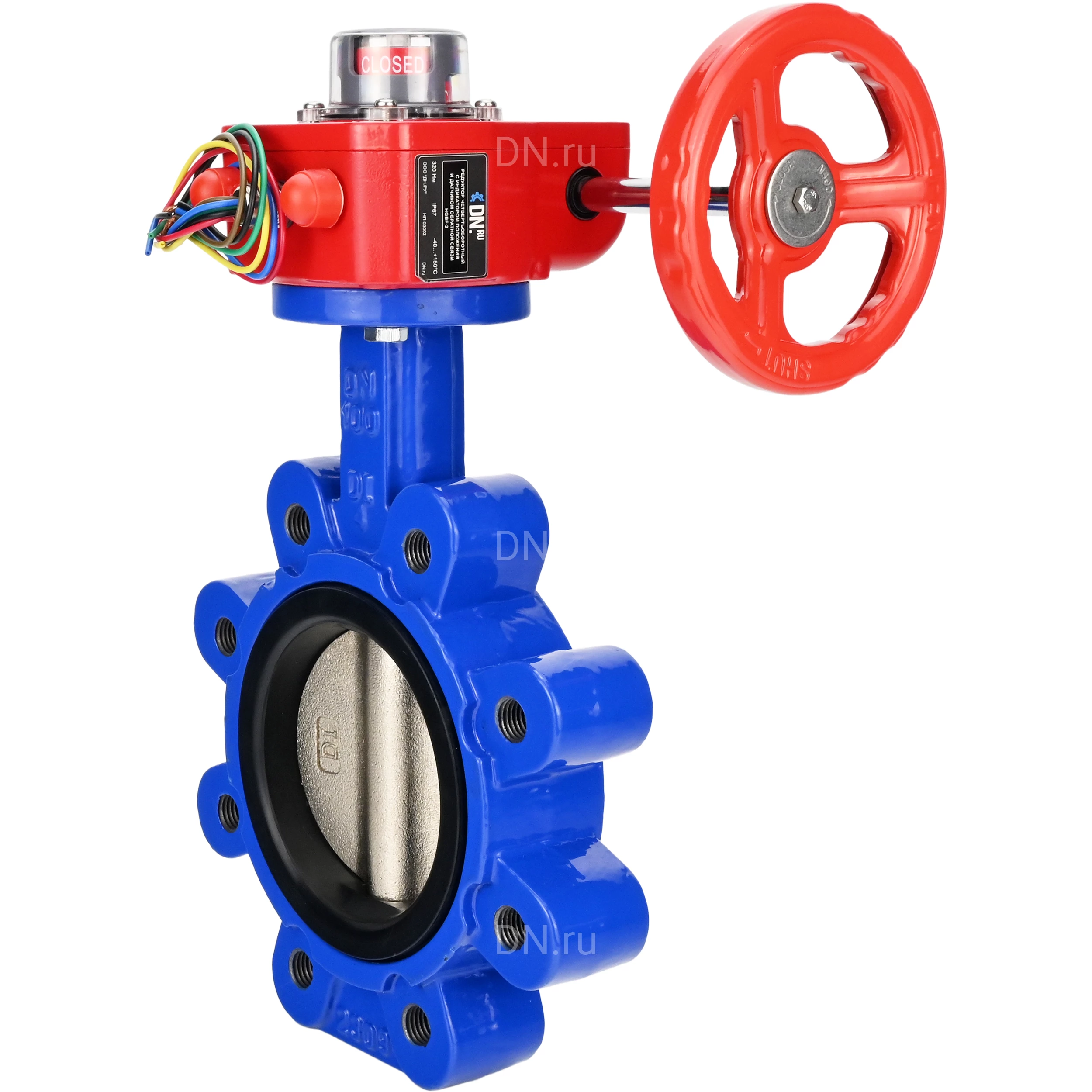 Изображение товара Затвор дисковый поворотный DN.ru WBV1616E-2W-Fb-H Ду50 Ру16 LUG
