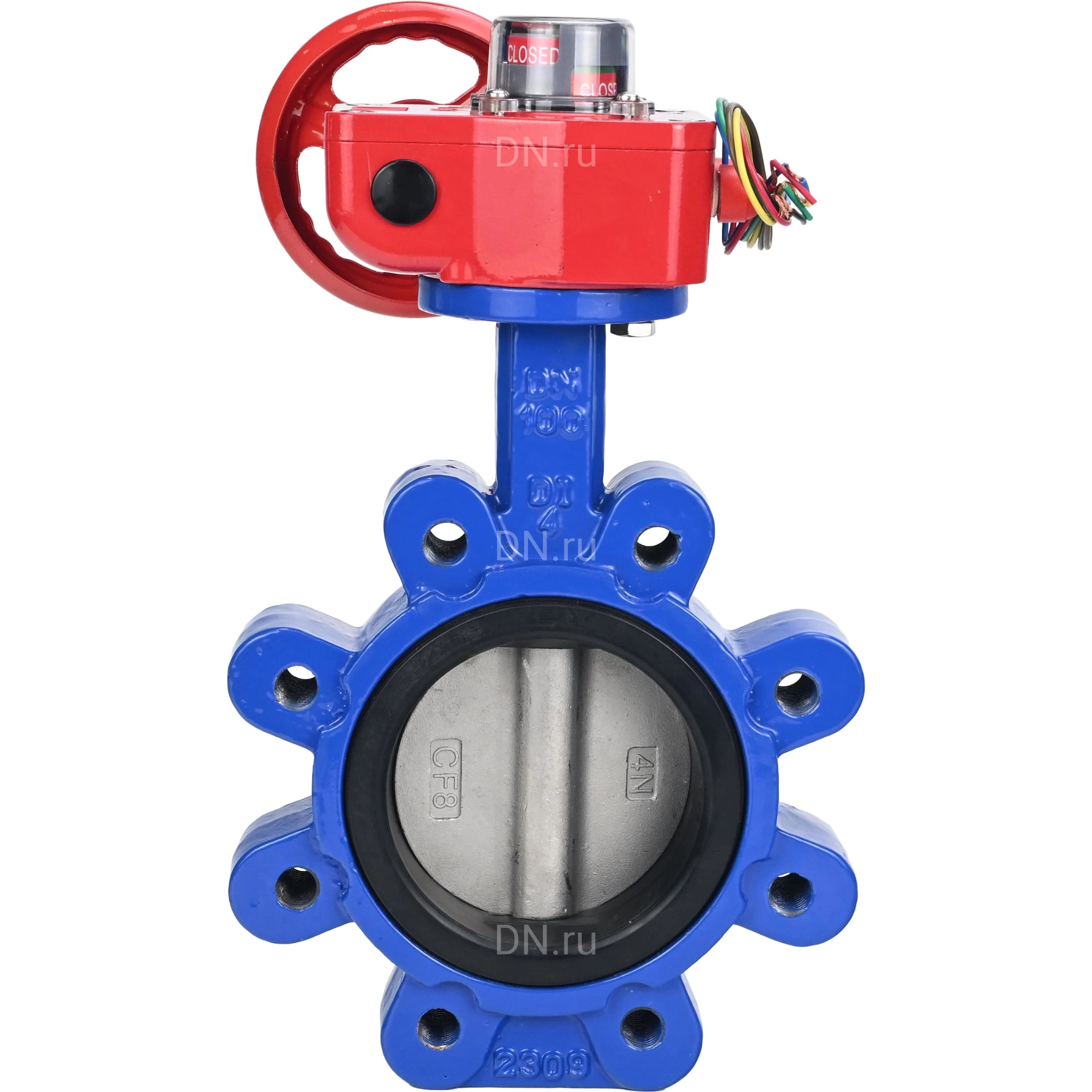 Изображение товара Дисковый поворотный затвор DN.ru Ду80 Ру16 с редуктором WBV1631N-2W-Fb-H