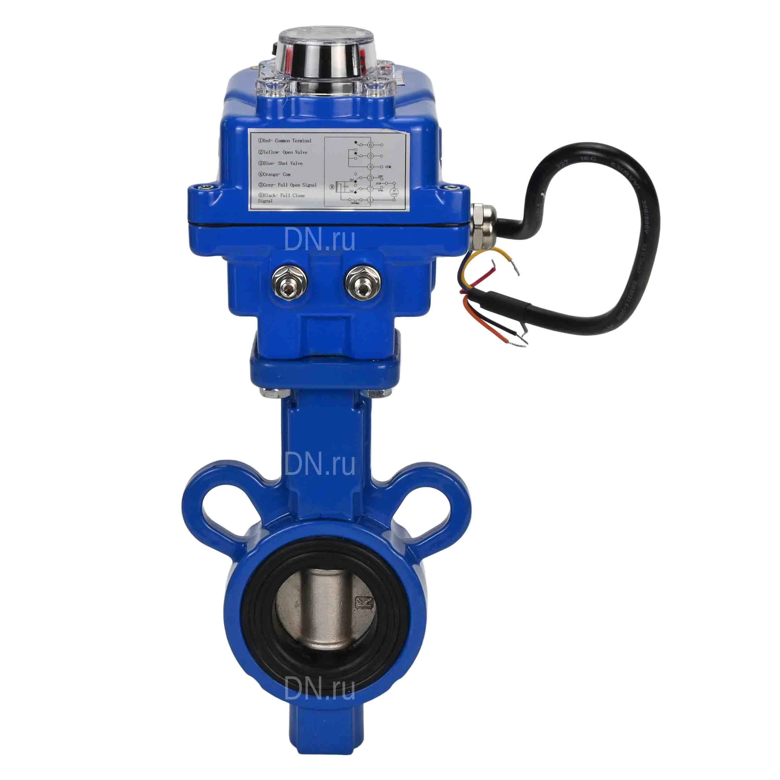 Изображение товара Затвор дисковый поворотный DN.ru WBV0232E-2W-Fb-H с электроприводом Ду25