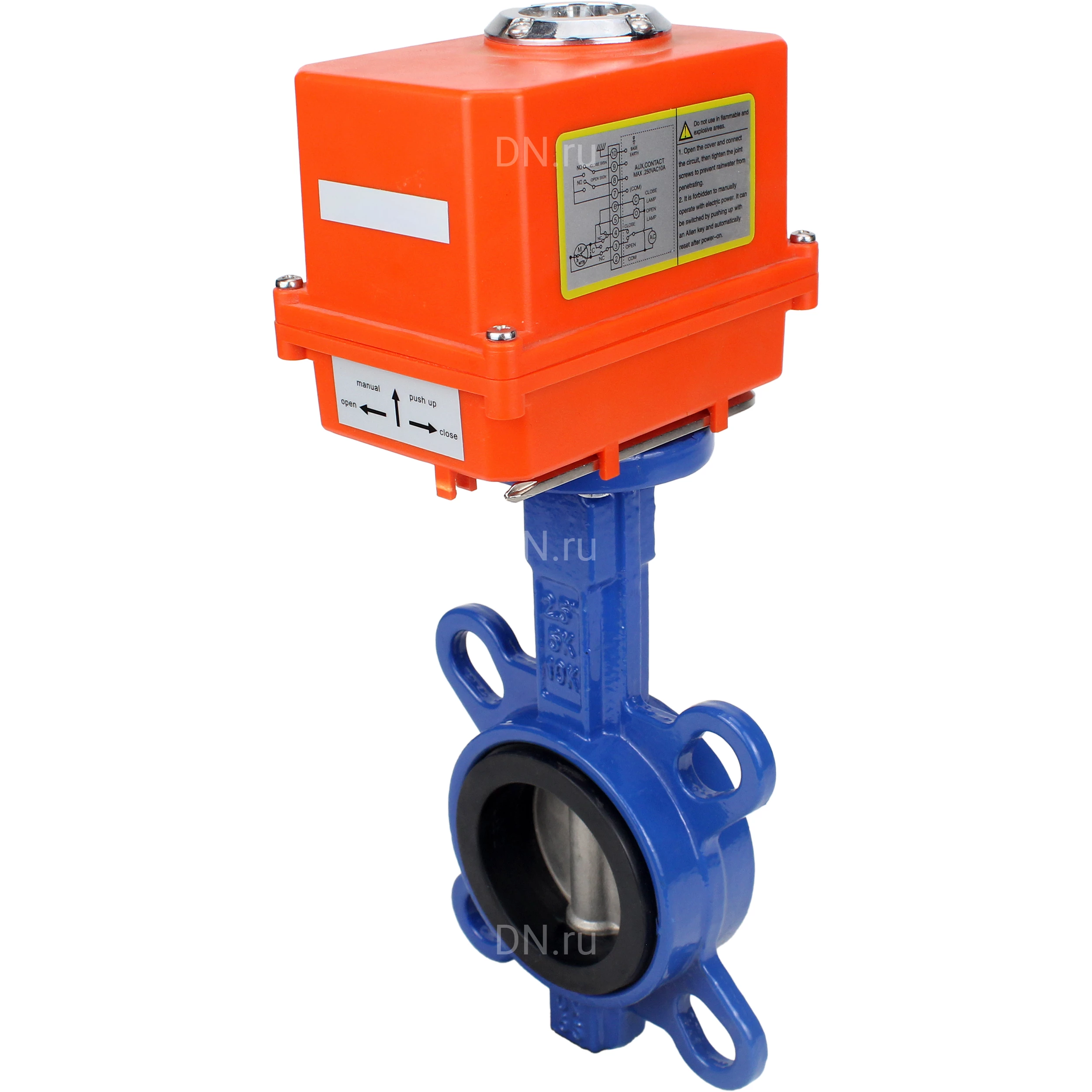 Изображение товара Затвор дисковый поворотный DN.ru WBV1432N-2W-Fb-H Ду40 Ру16 с электроприводом