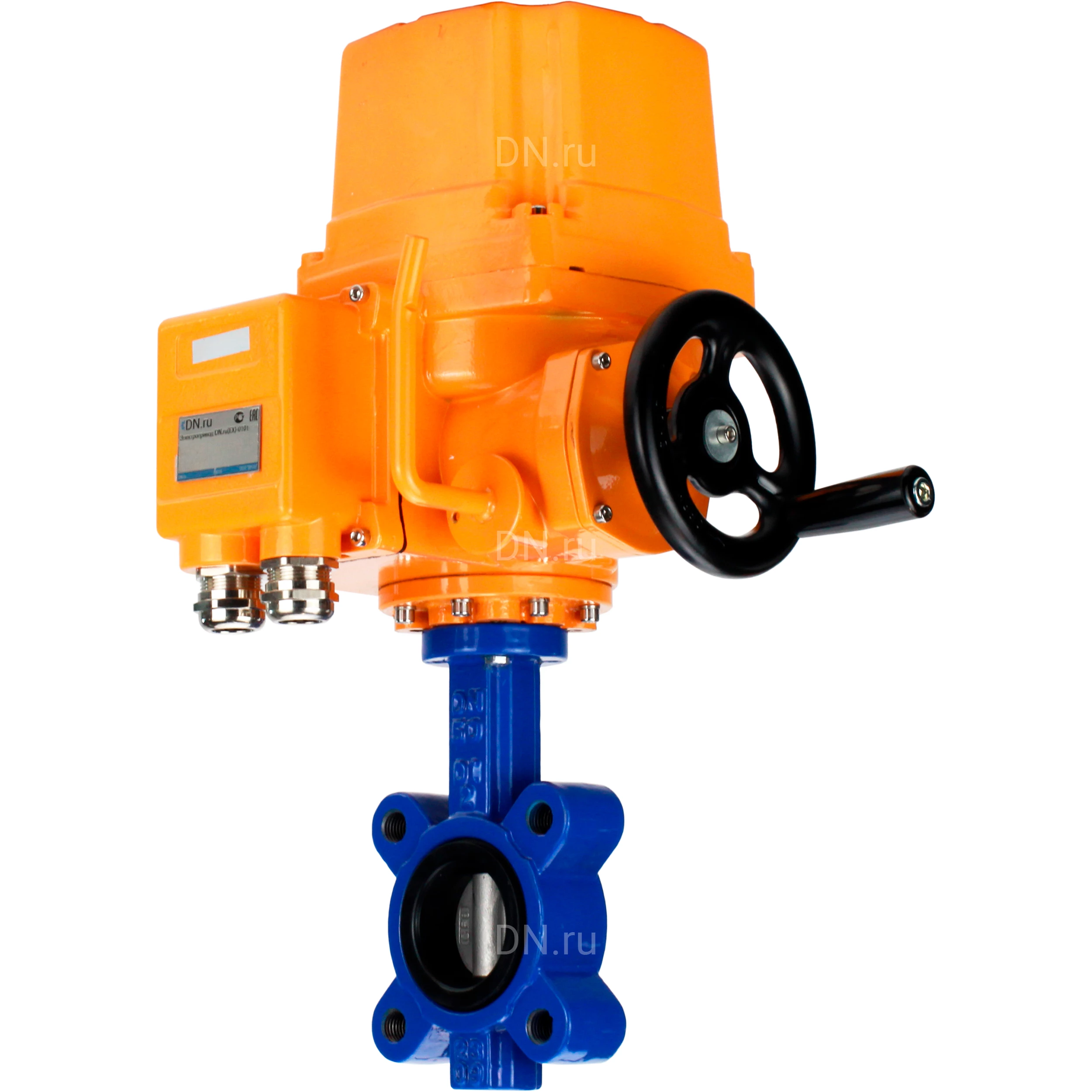 Изображение товара Затвор дисковый поворотный DN.ru WBV1631N-2W-Fb-H Ду125 Ру16 с электроприводом