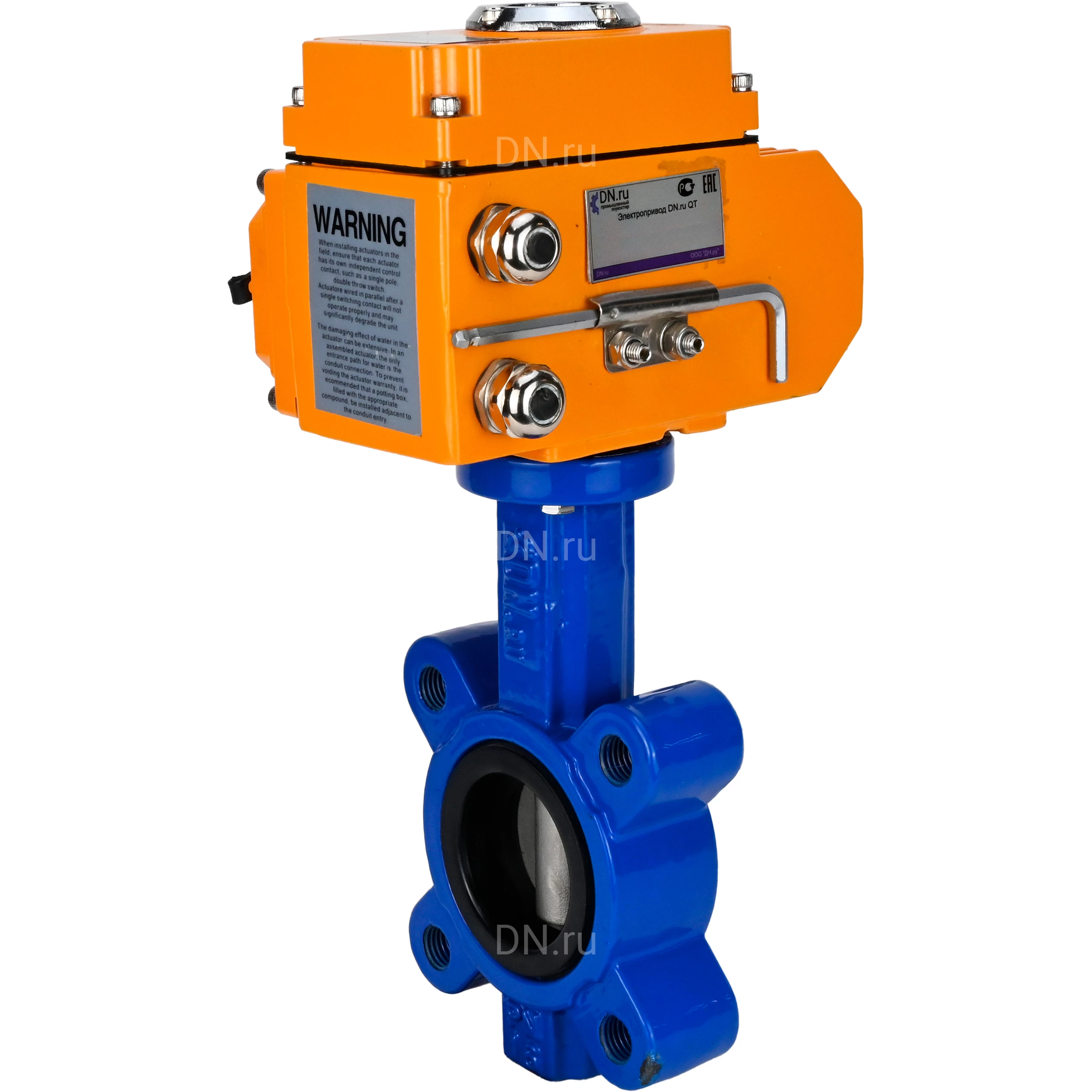 Изображение товара Затвор дисковый поворотный DN.ru WBV1631N-2W-Fb-H Ду150 с электроприводом 220В Россия