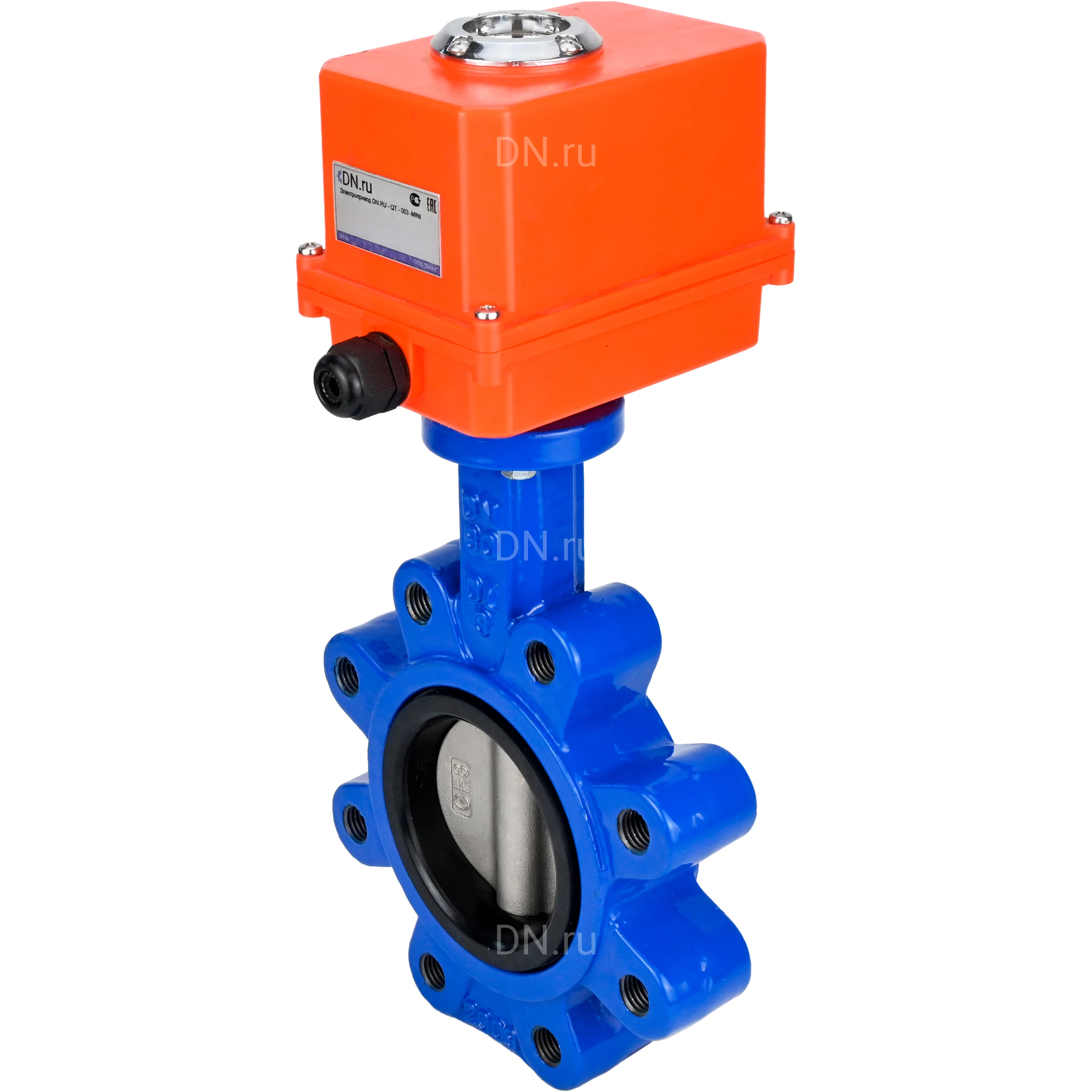 Изображение товара Затвор дисковый поворотный DN.ru с электроприводом Ду50 Ру16 5.2 кг