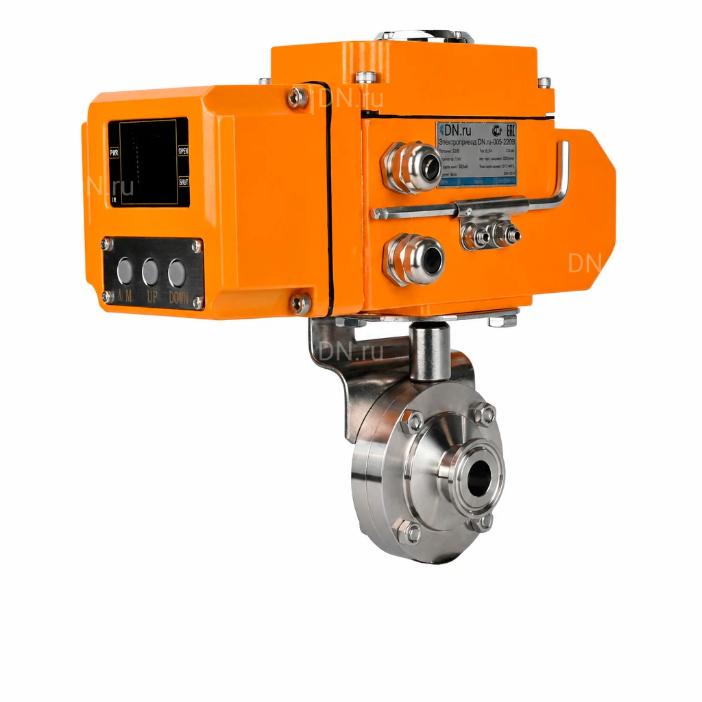 Изображение товара Затвор дисковый поворотный DN.ru WBV3131S-2W-C-H Ду25 Ру10 электропривод 220В