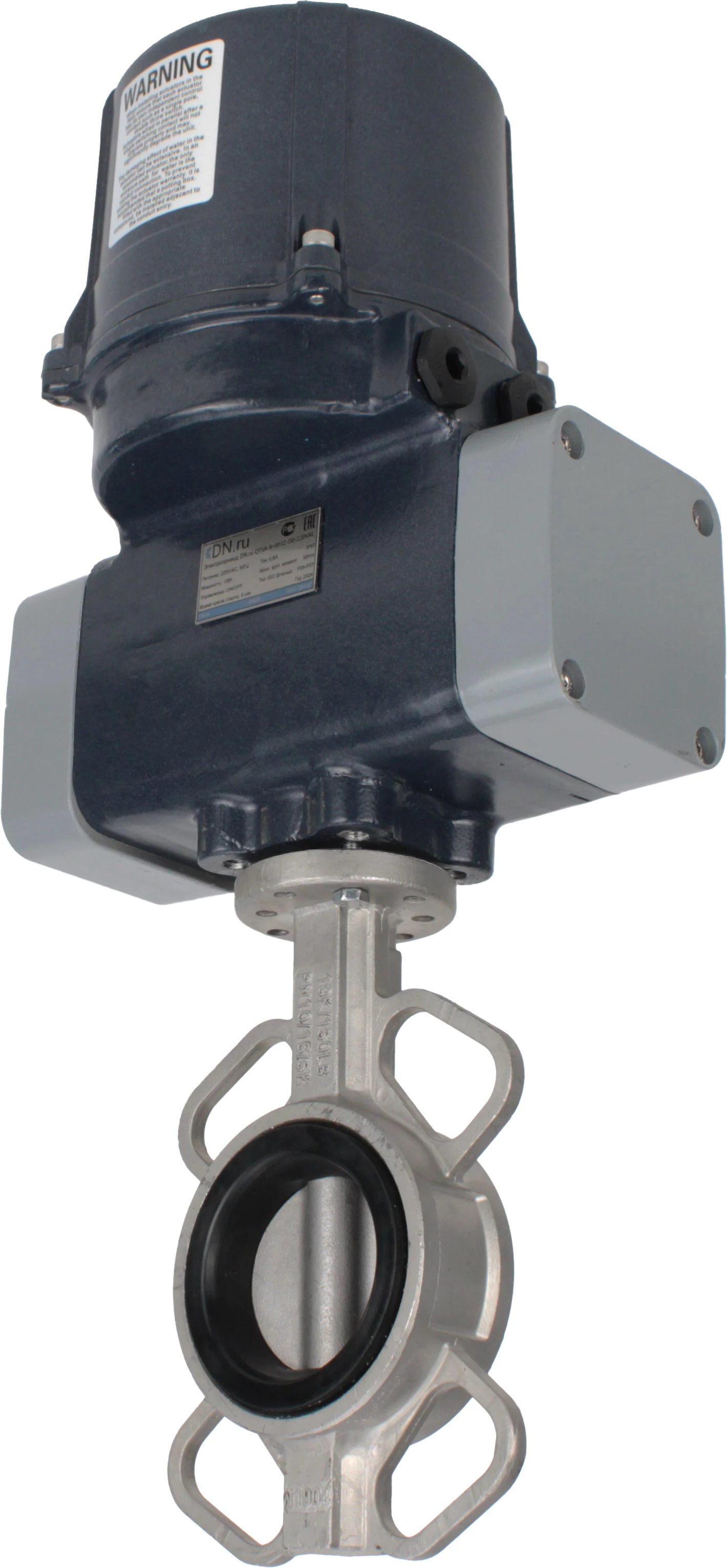 Изображение товара Затвор дисковый поворотный DN.ru WBV3131N-2W-Fb-H Ду80 Ру16 нержавейка электропривод