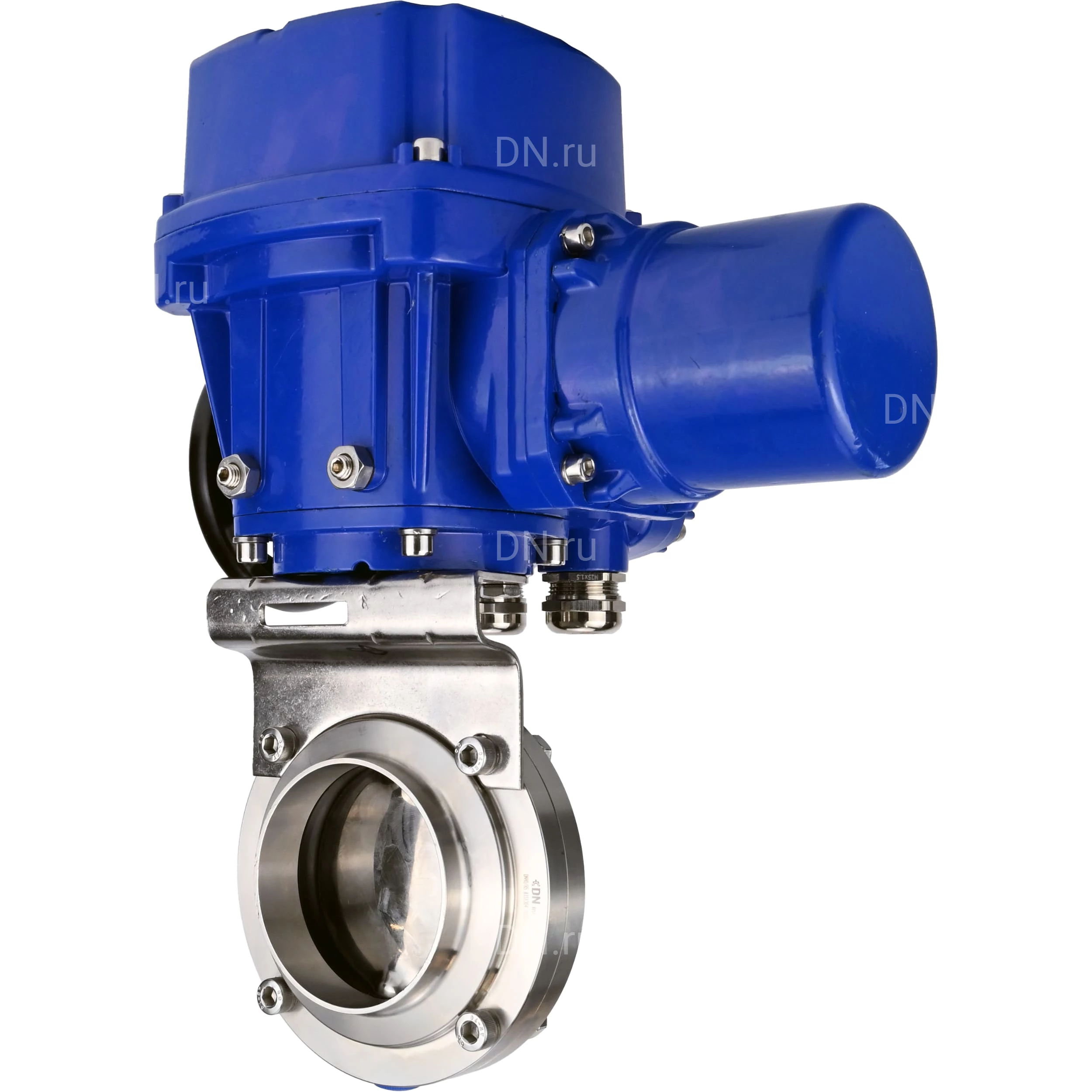 Изображение товара Затвор дисковый поворотный DN.ru WBV3131E-2W-W-H Ду100 Ру10 с электроприводом