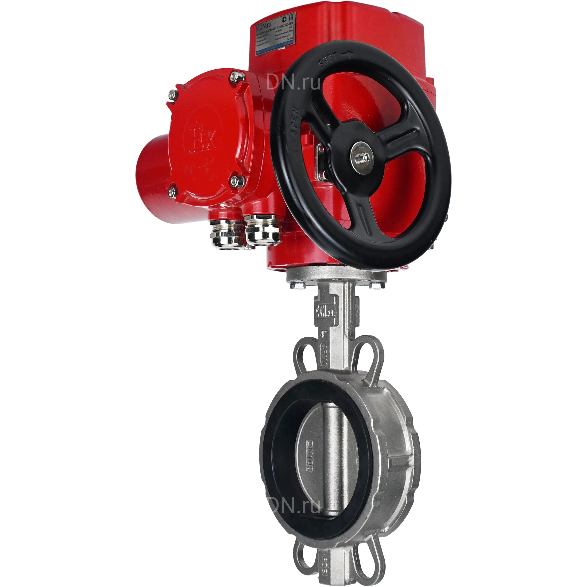 Изображение товара Затвор дисковый поворотный DN.ru WBV3131V-2W-Fb-H Ду65 Ру16 электроприводом