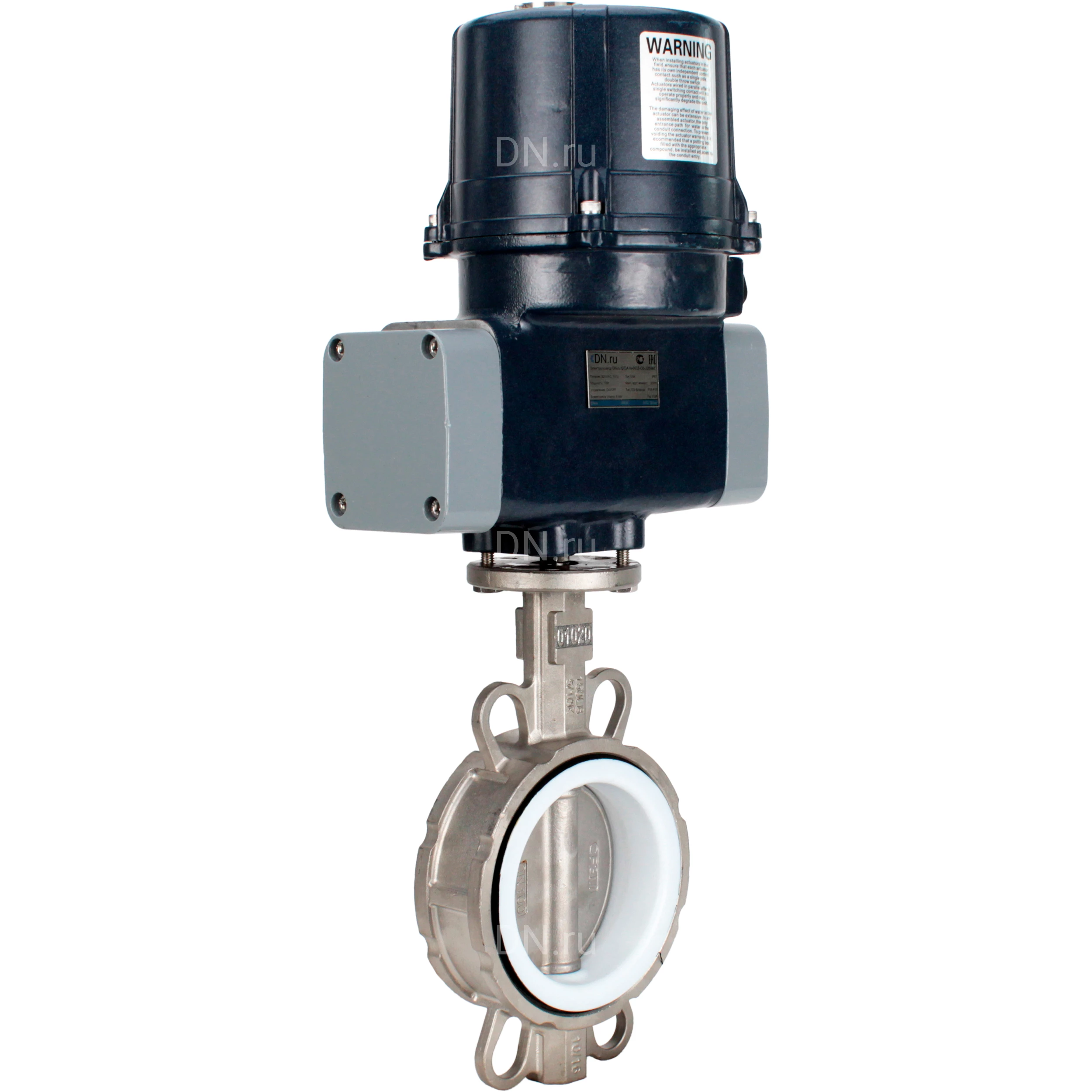 Изображение товара Затвор дисковый поворотный DN.ru WBV3232P-2W-Fb-H Ду50 Ру16 с электроприводом