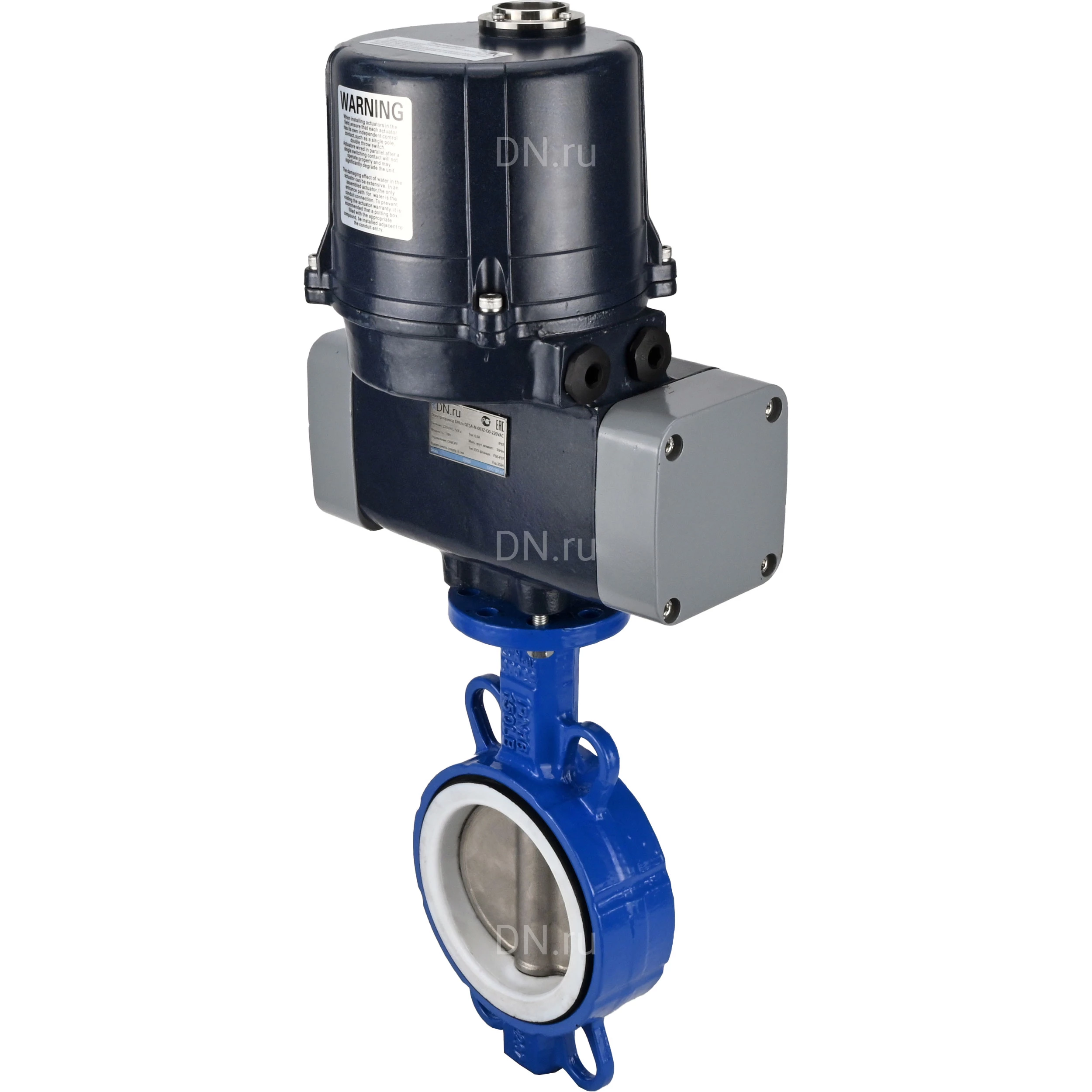 Изображение товара Затвор дисковый поворотный DN.ru WBV3432P-2W-Fb-H Ду50 Ру16 с электроприводом