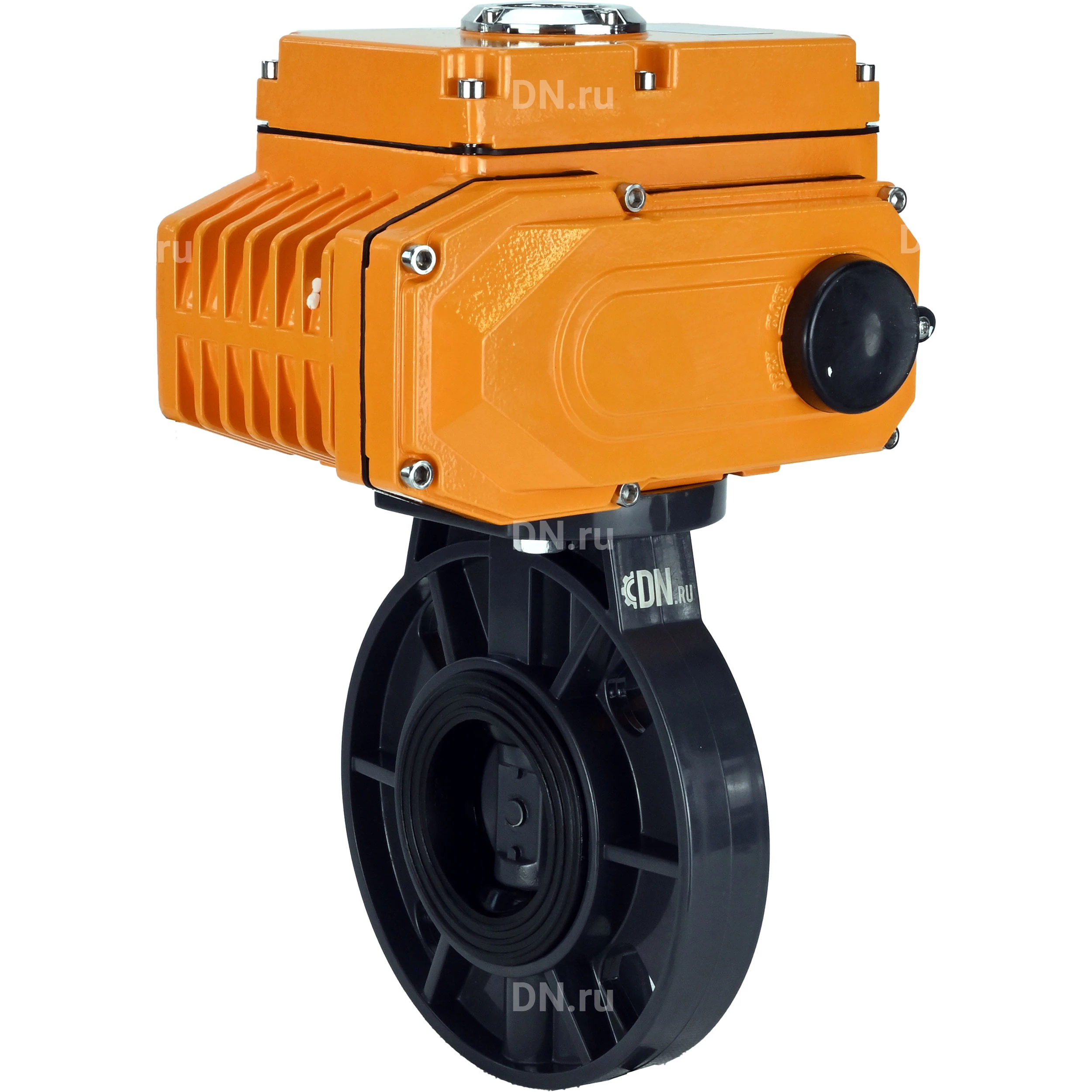 Изображение товара Затвор дисковый поворотный DN.ru WBV4242E-2W-Fb-ISO Дн80 Ру10 с электроприводом