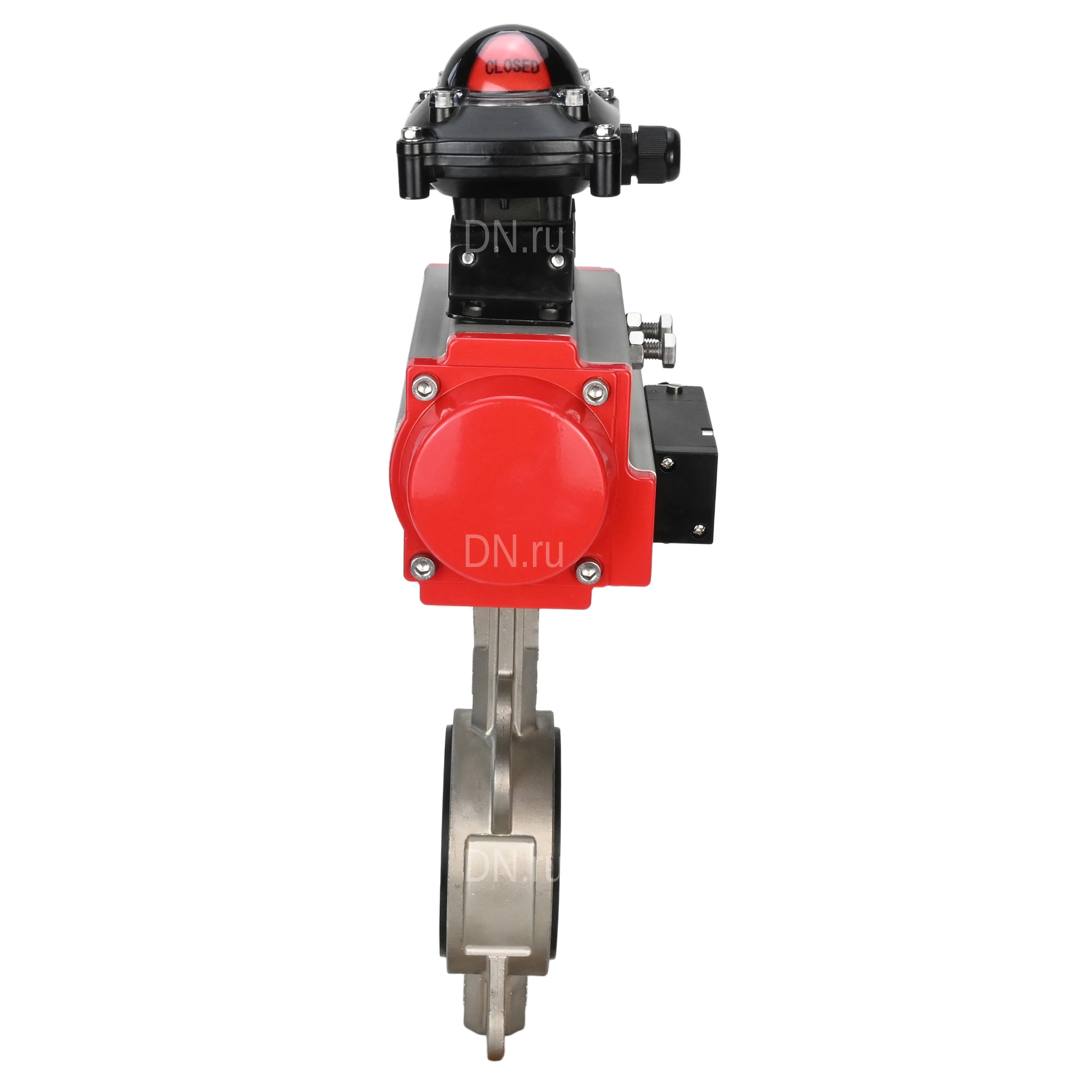 Изображение товара Затвор дисковый поворотный DN.ru WBV3232N-2W-Fb-H Ду80 Ру16 нержавеющая сталь автоматический