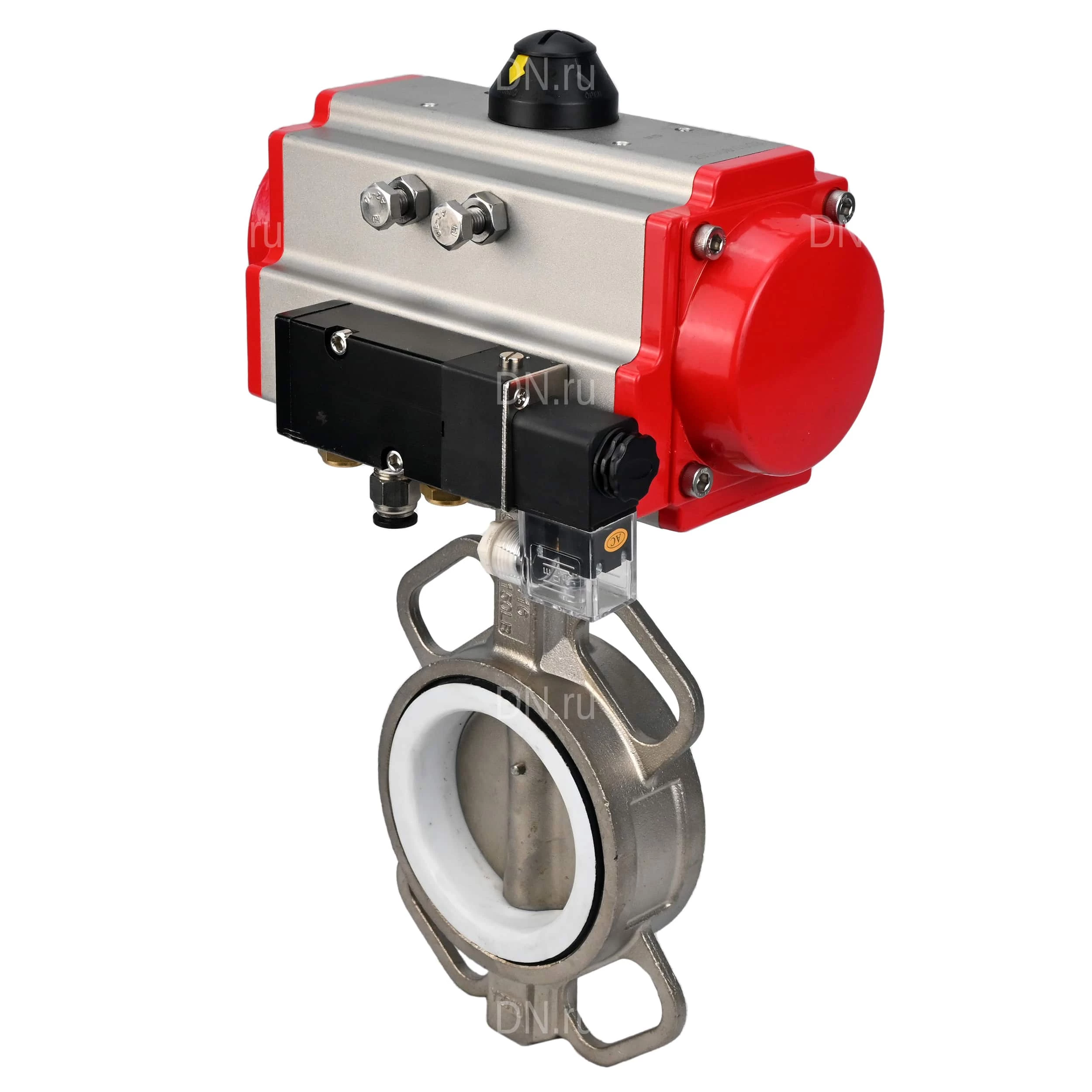Изображение товара Затвор дисковый поворотный DN.ru WBV3232P-2W-Fb-H Ду40 Ру16 нержавеющая сталь