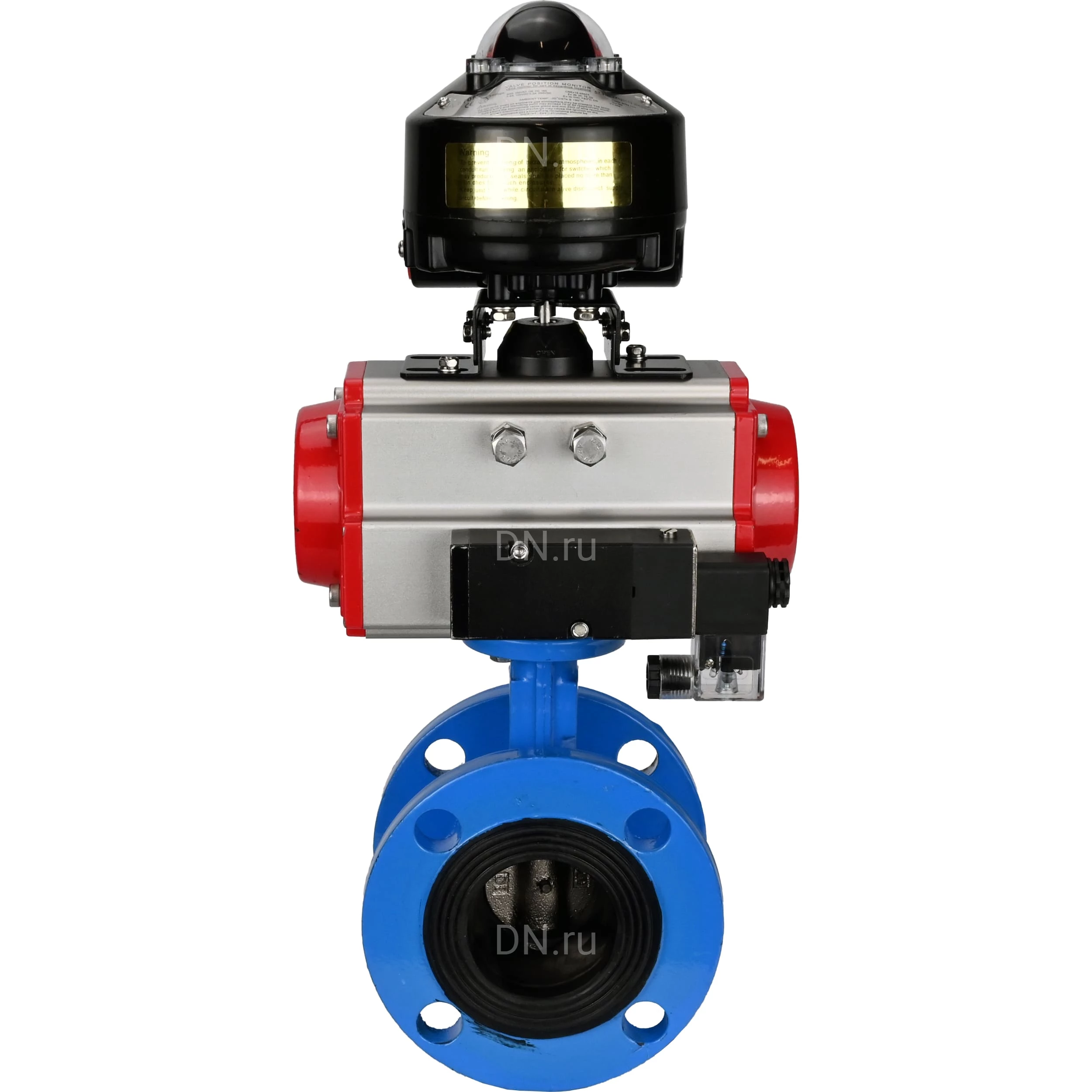 Изображение товара Затвор дисковый поворотный DN.ru WBV1313E-2W-F-H Ду65 Ру16 фланцевый из чугуна