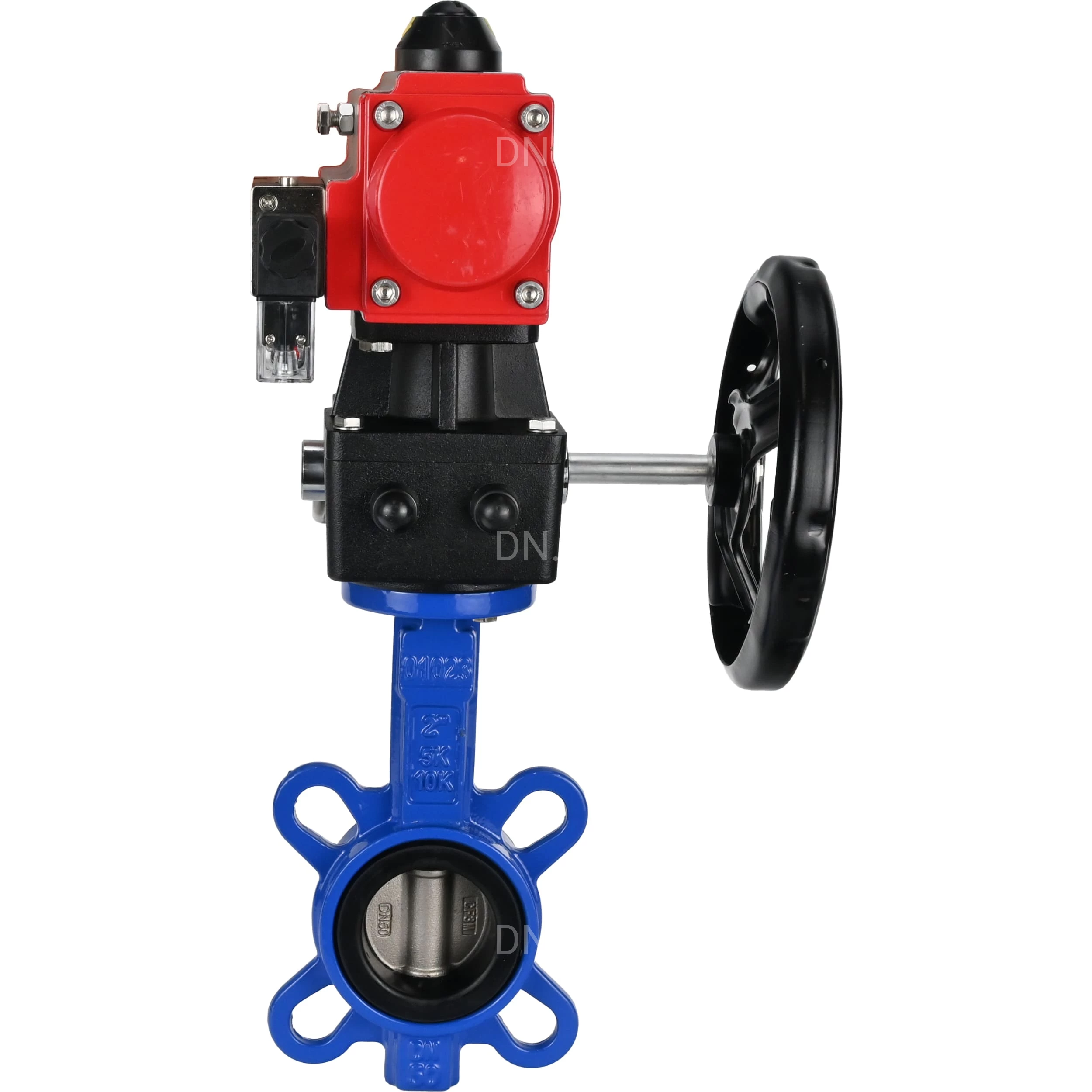 Изображение товара Затвор дисковый поворотный DN.ru WBV1132N-2W-Fb-H Ду100 Ру16 с пневмоприводом