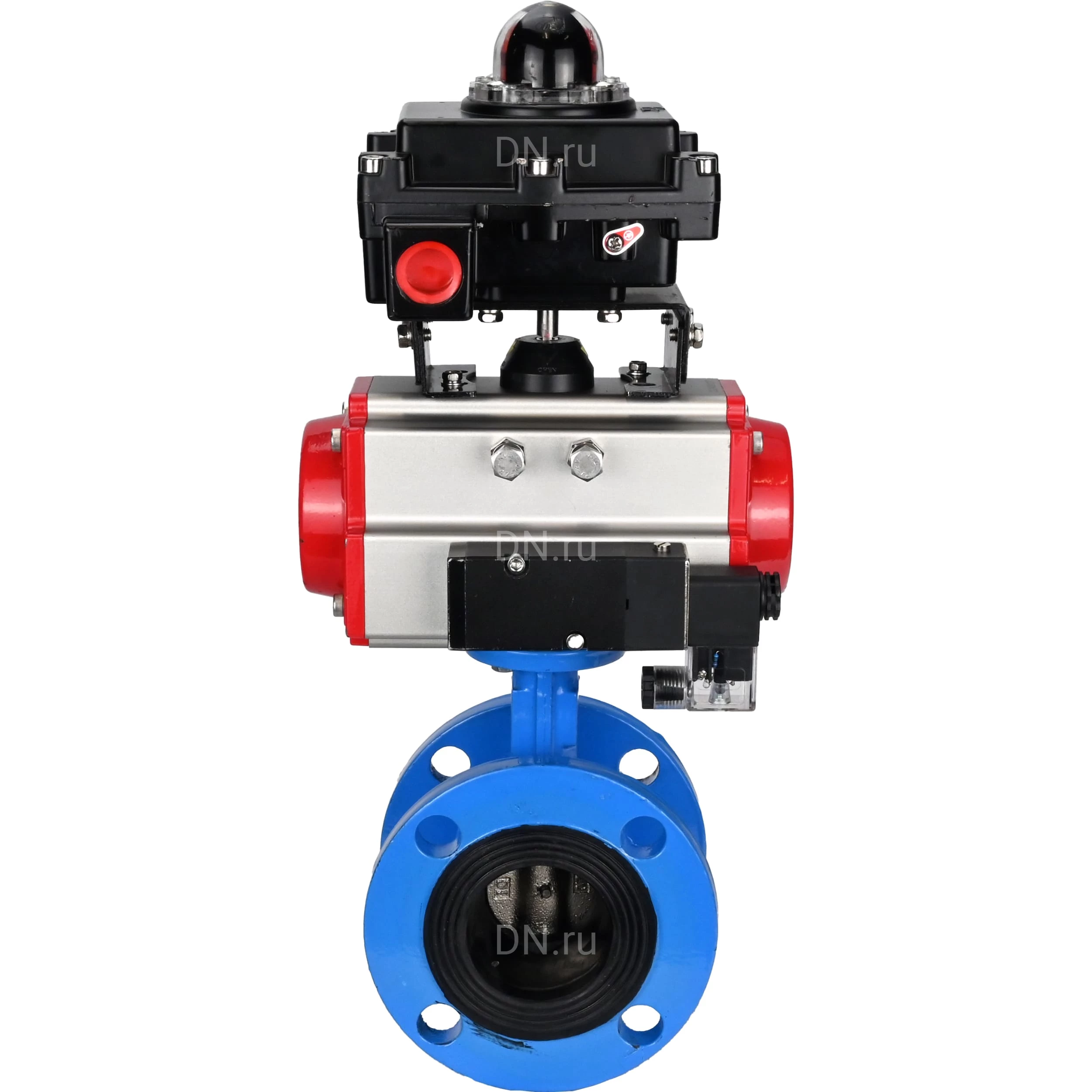 Изображение товара Затвор дисковый поворотный DN.ru WBV1313E-2W-F-H Ду200 Ру16 с пневмоприводом