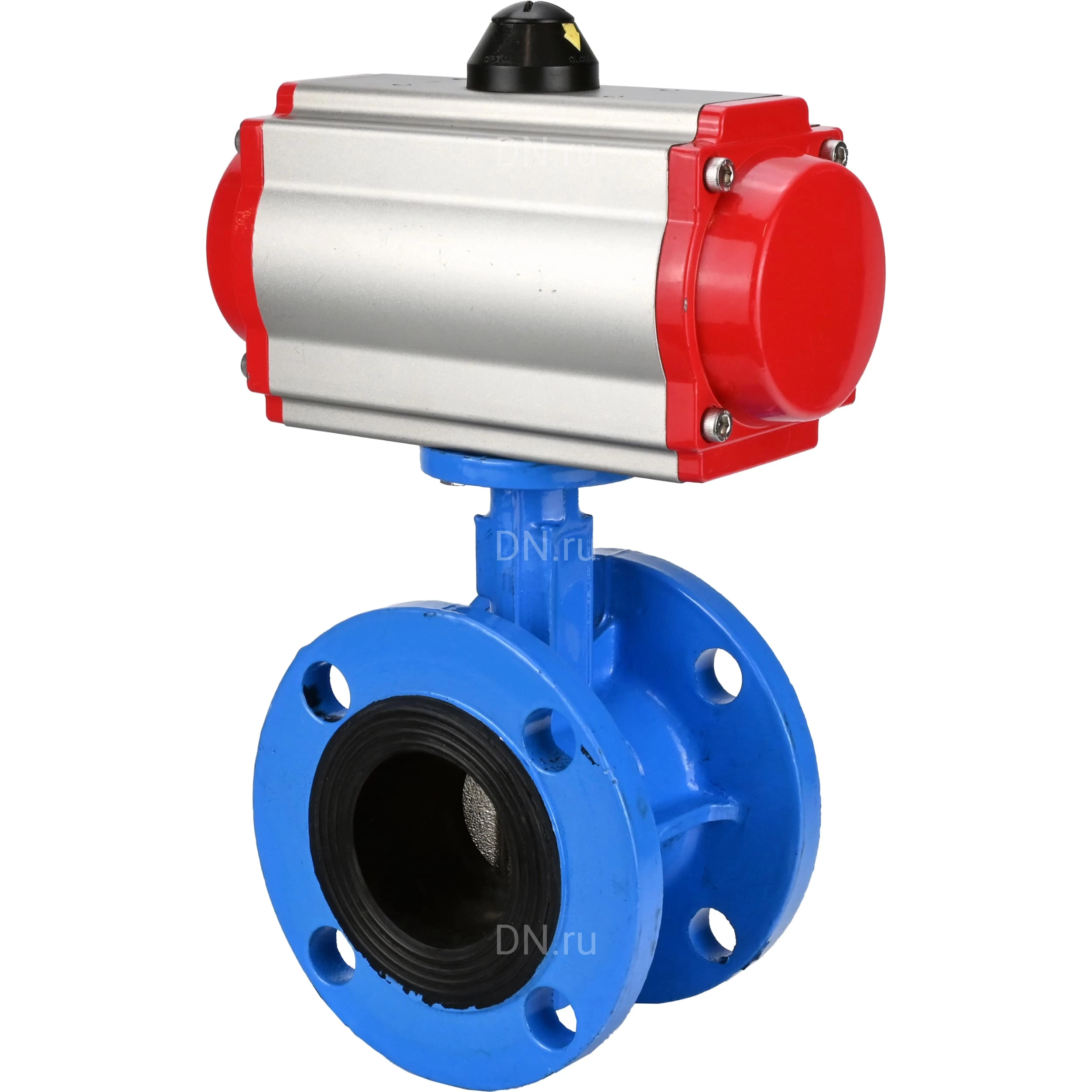Изображение товара Затвор дисковый поворотный DN.ru WBV1313E-2W-F-H Ду100 с пневмоприводом Россия