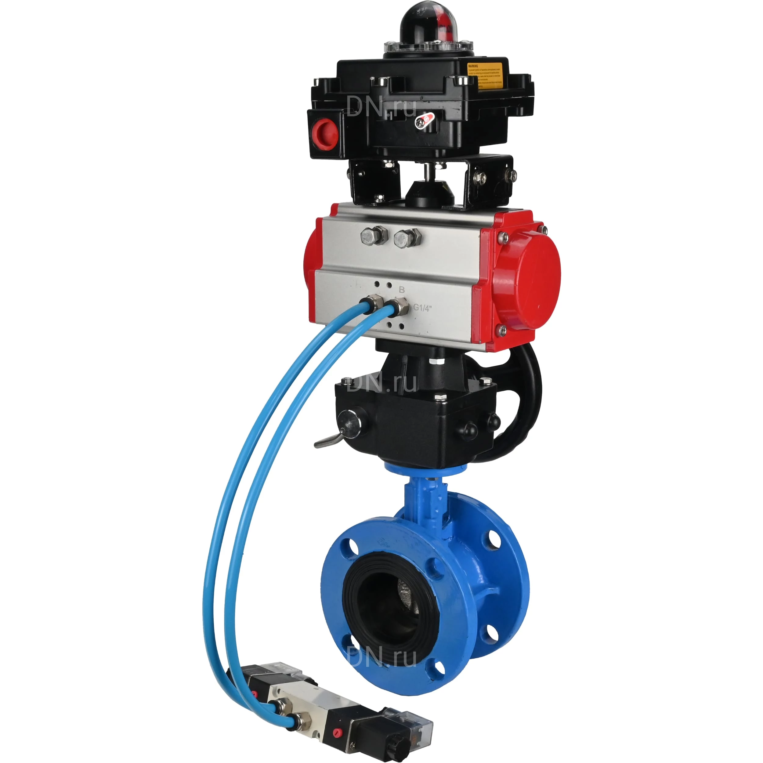 Изображение товара Затвор дисковый поворотный DN.ru WBV1313E-2W-F-H Ду100 фланцевый для водоснабжения и промышленности