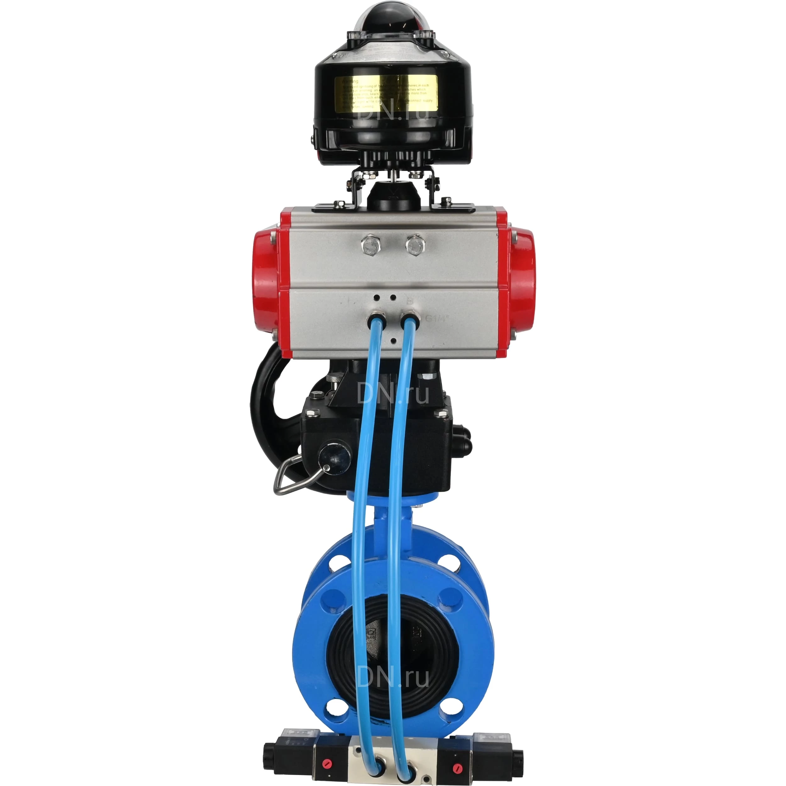 Изображение товара Затвор дисковый поворотный DN.ru WBV1313E-2W-F-H Ду150 Ру16 фланцевый чугун