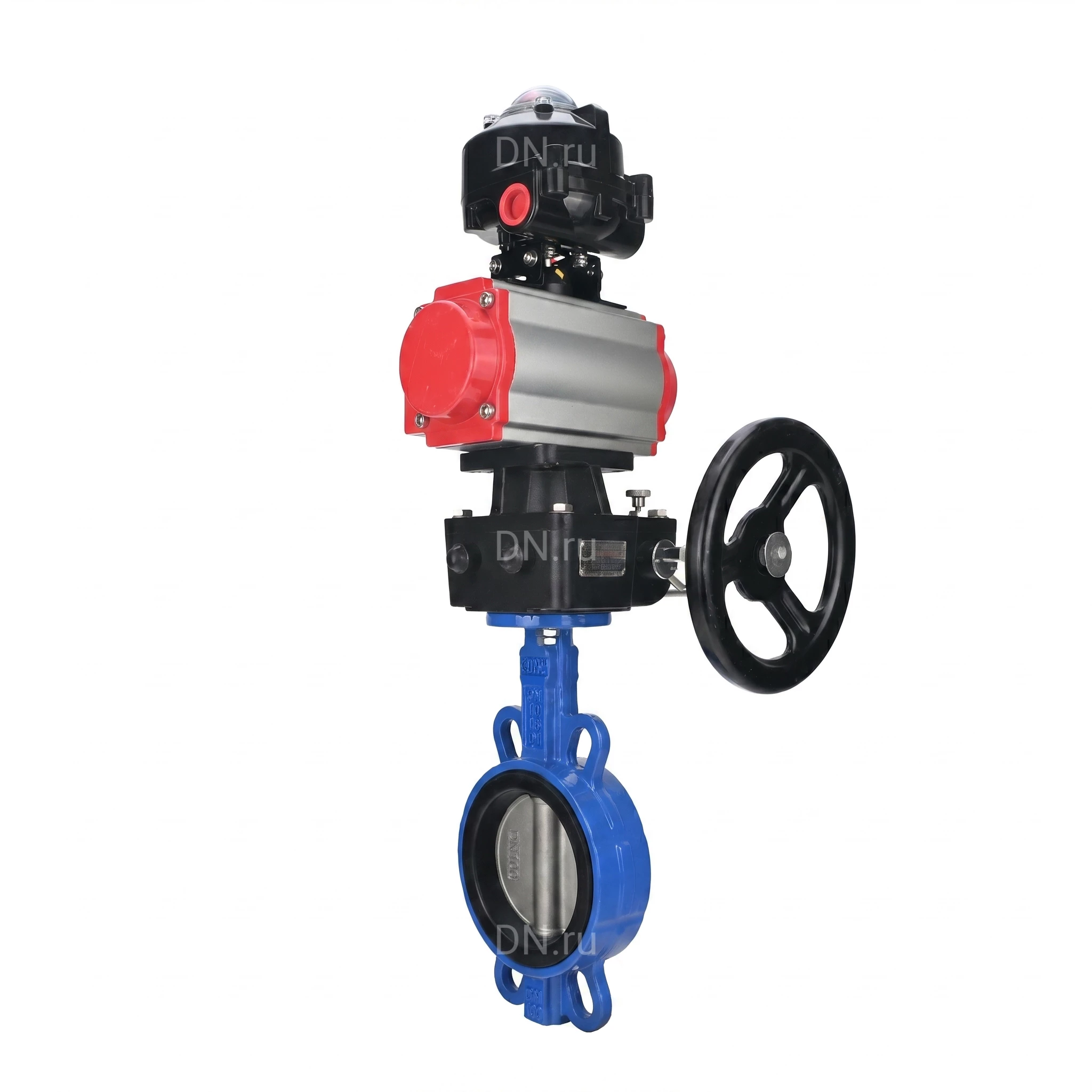 Изображение товара Затвор дисковый поворотный DN.ru WBV1432N-2W-Fb-H Ду125 Ру16 с пневмоприводом