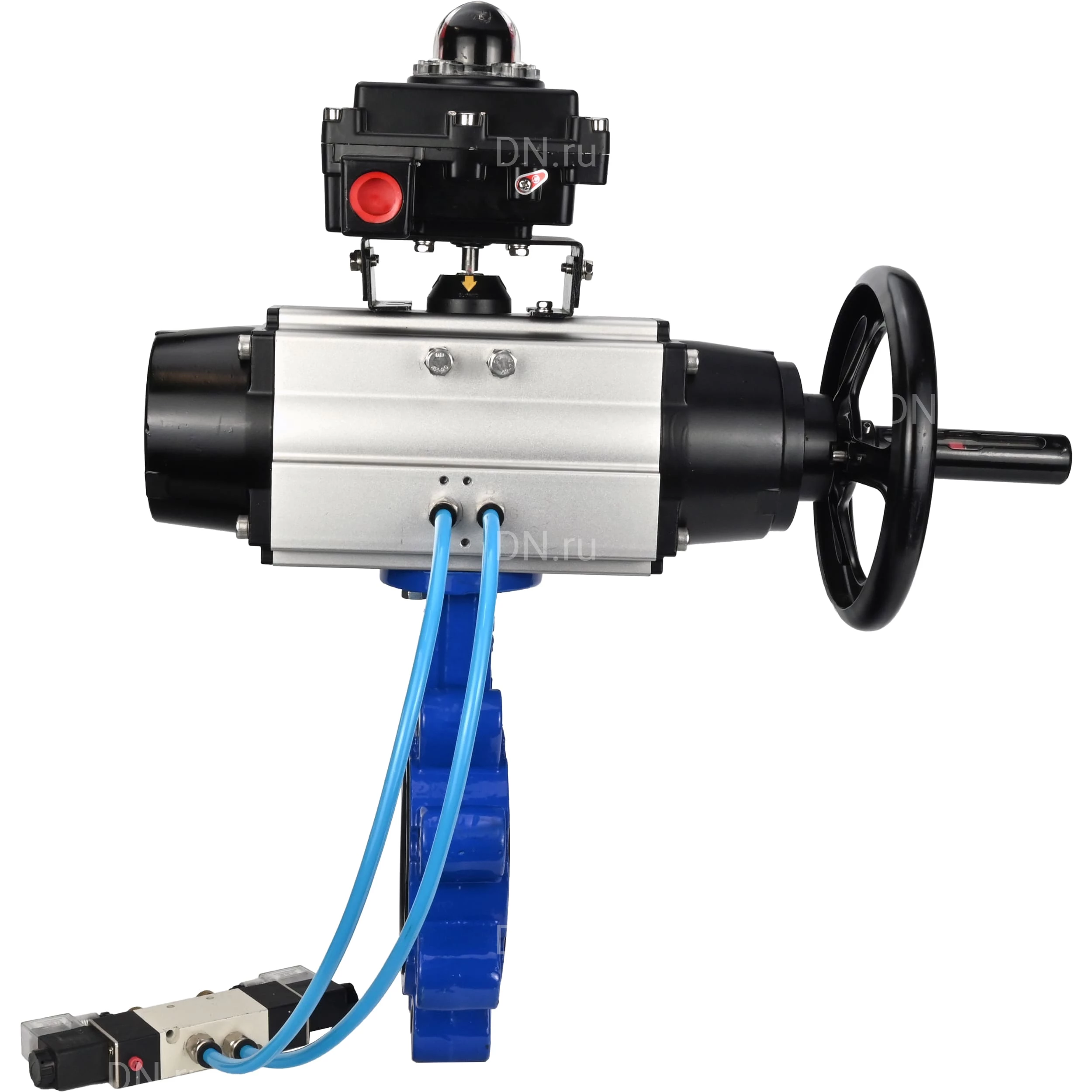 Изображение товара Затвор дисковый поворотный DN.ru WBV1616N-2W-Fb-H Ду125 Ру16 с пневмоприводом