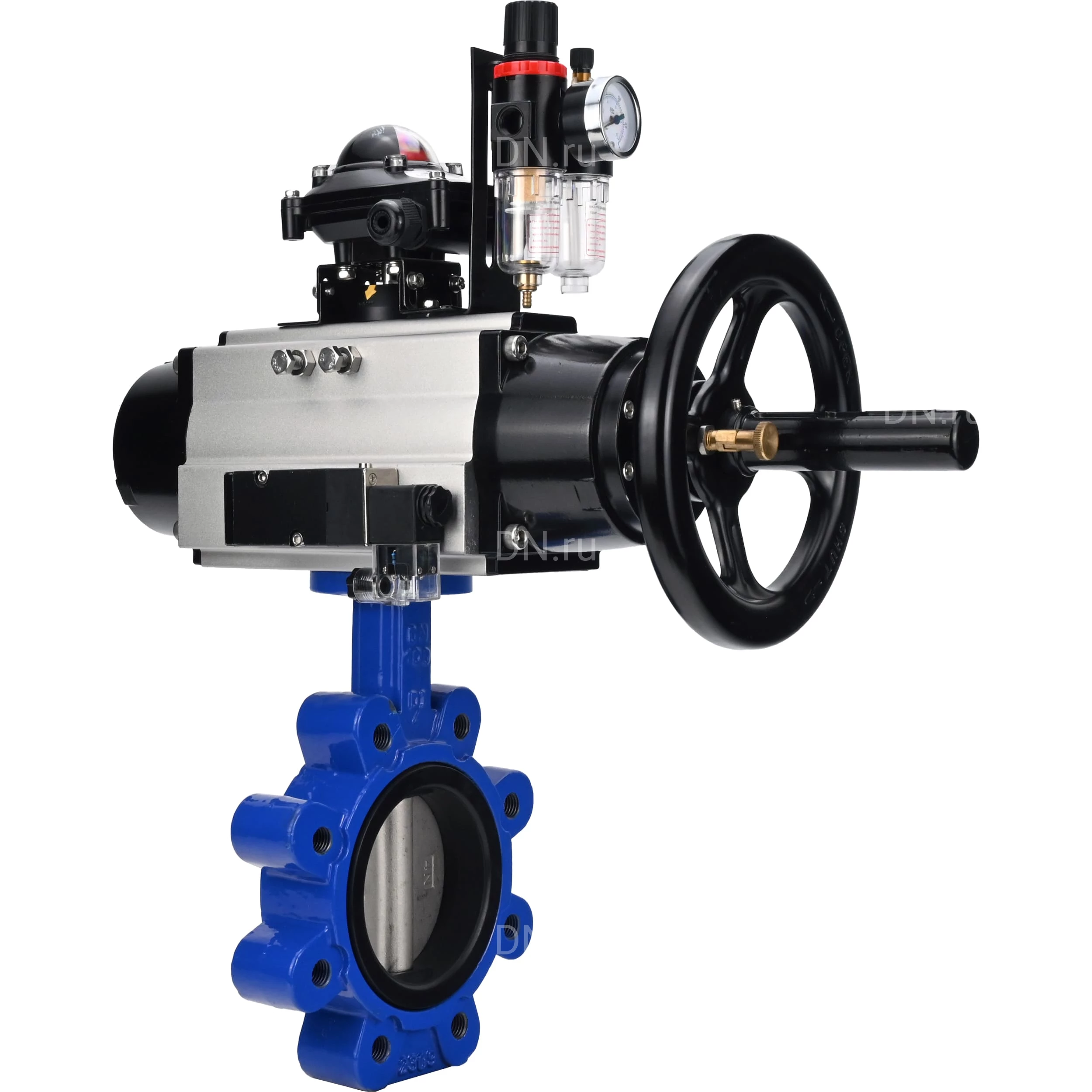 Изображение товара Затвор дисковый поворотный DN.ru WBV1631N-2W-Fb-H Ду125 межфланцевый чугун Нержавеющая сталь 304