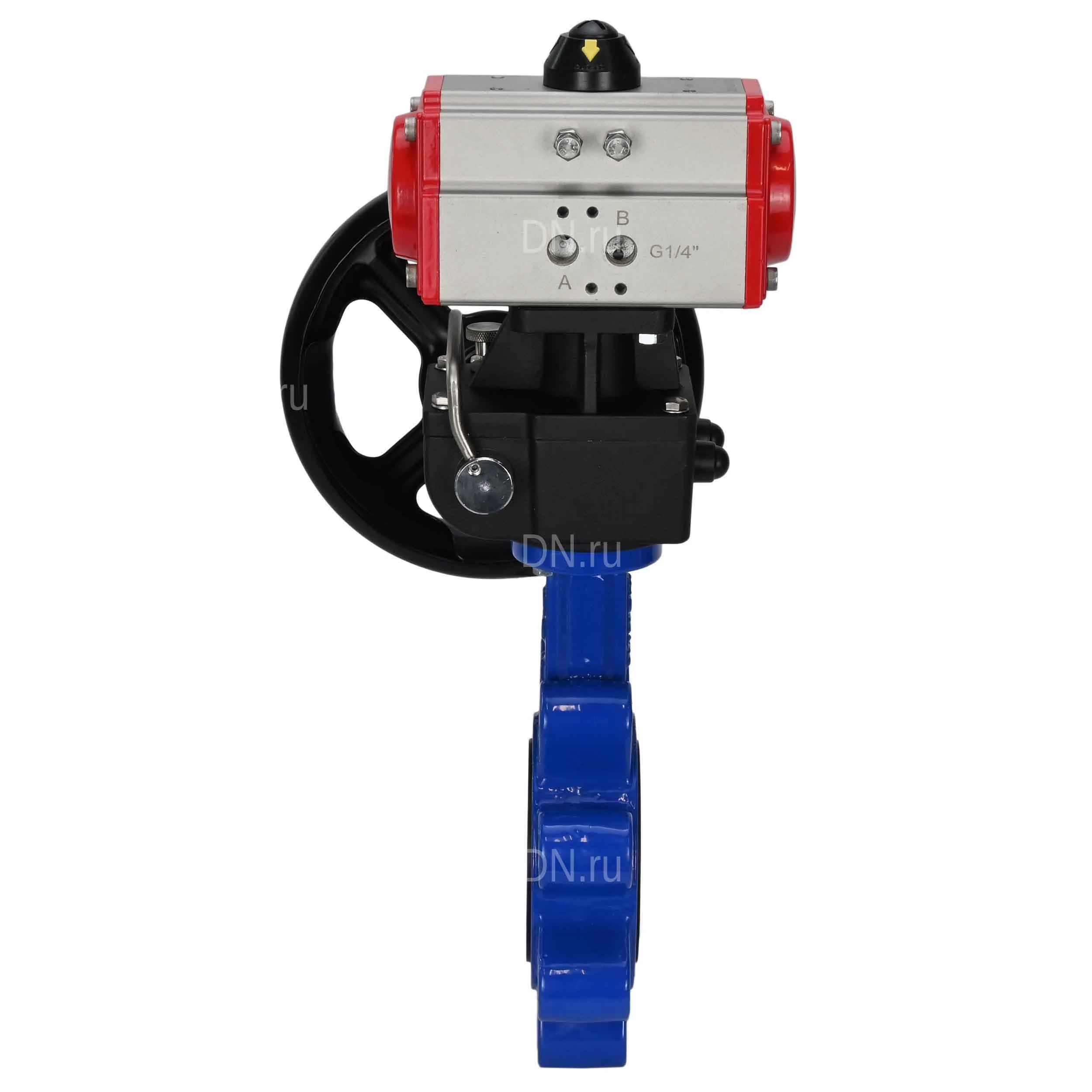 Изображение товара Затвор дисковый поворотный DN.ru WBV1631N-2W-Fb-H Ду125 нержавеющая сталь чугун PN16