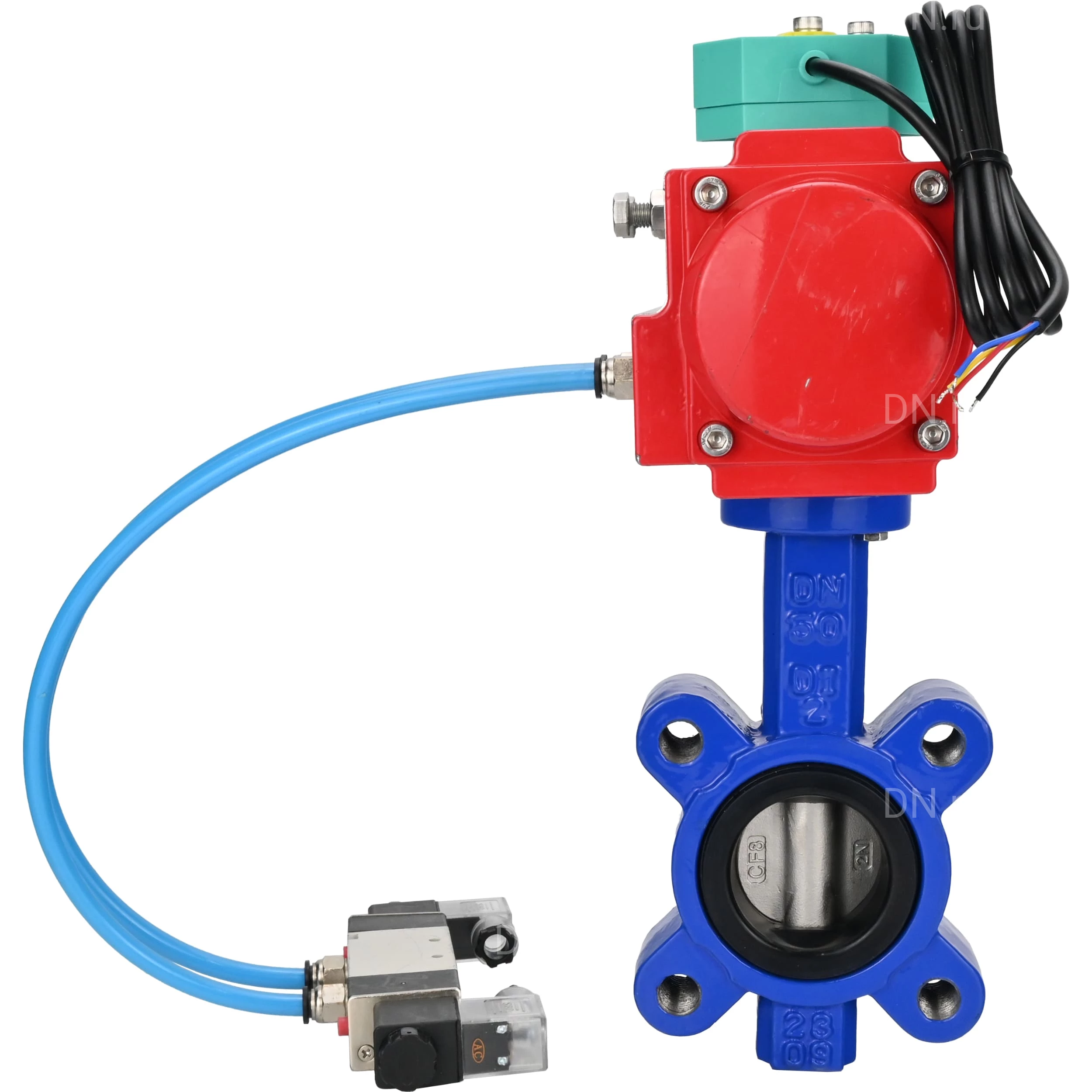 Изображение товара Затвор дисковый поворотный DN.ru WBV1631E-2W-Fb-H Ду65 Ру16 межфланцевый